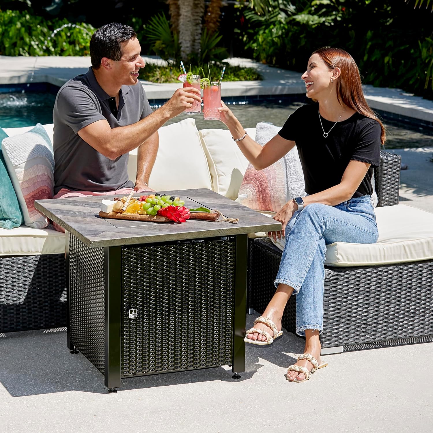 Endless Summer - The Olivia 30 Inch Square Gas Fire Table