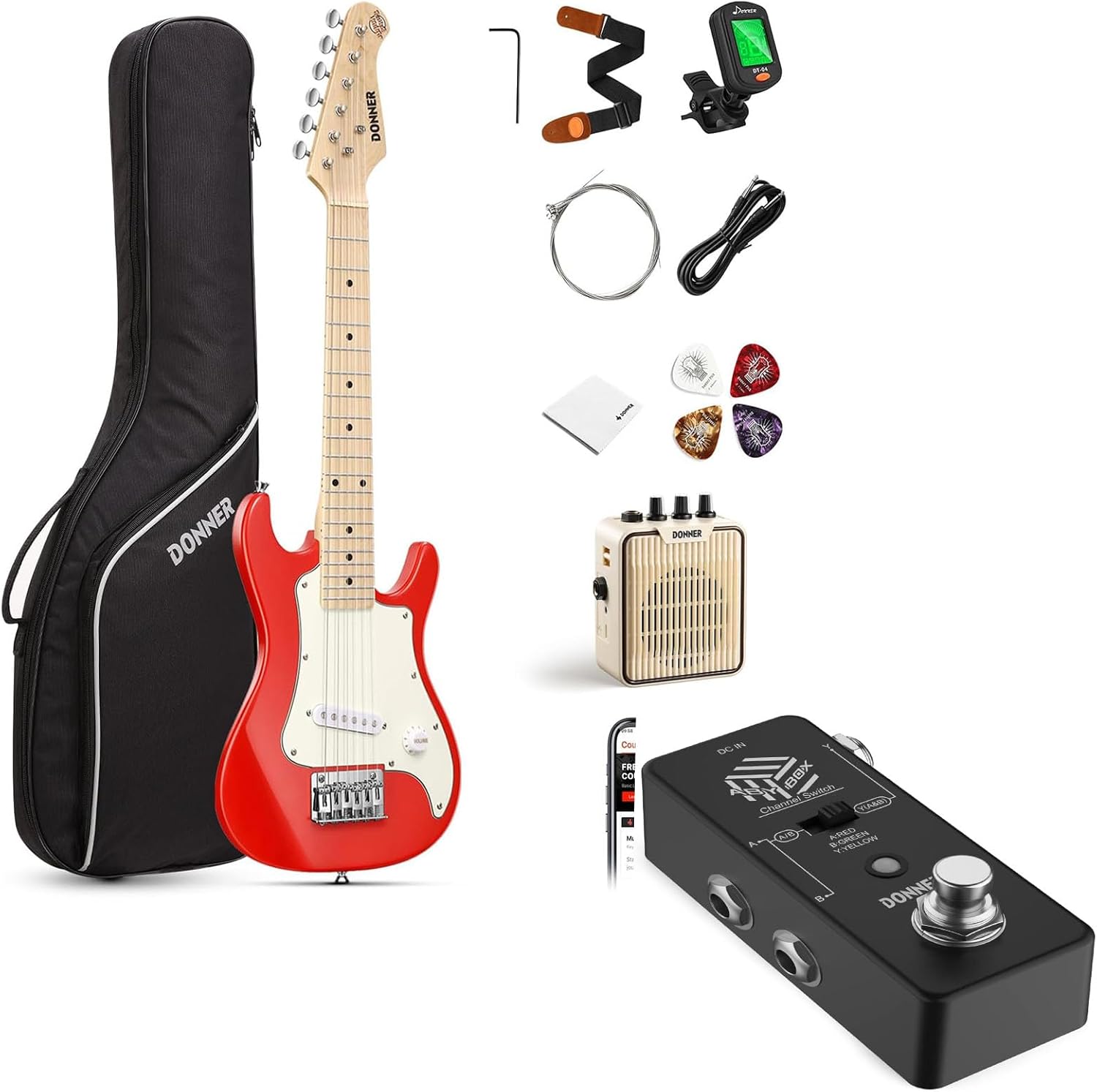 Donner 30 Inch Kids Electric Guitar-ABY Box Line Selector