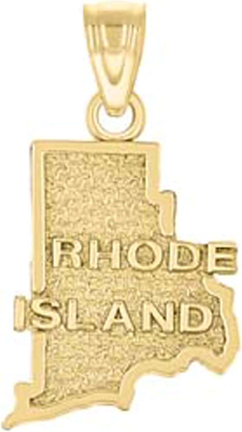 Jewels By Lux 10kt Yellow Gold Textured State Map Charm Pendant