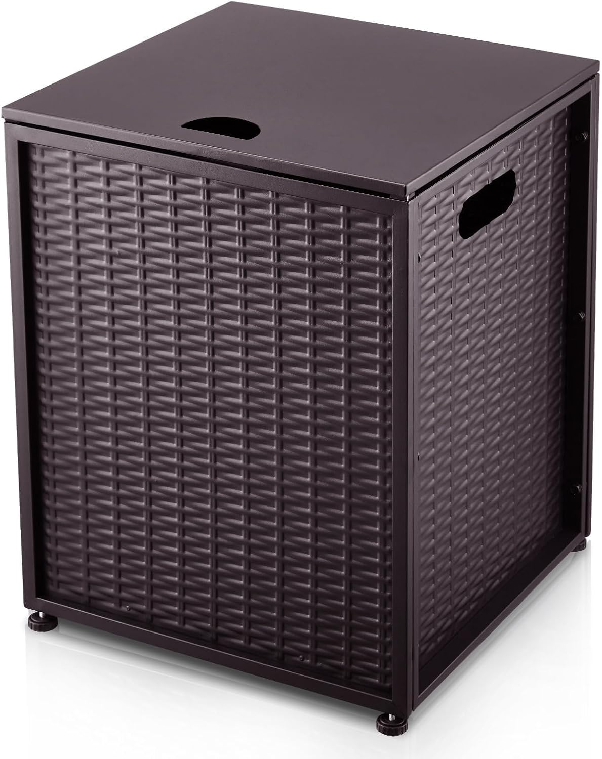 Outdoor Propane Tank Cover,Propane Tank Storage Box for 20Lb Tanks,Weatherproof Gas Tank Storage Side Table,Portable Design with Handles for Gas Fire Pits Grill, Griddle & Stoves