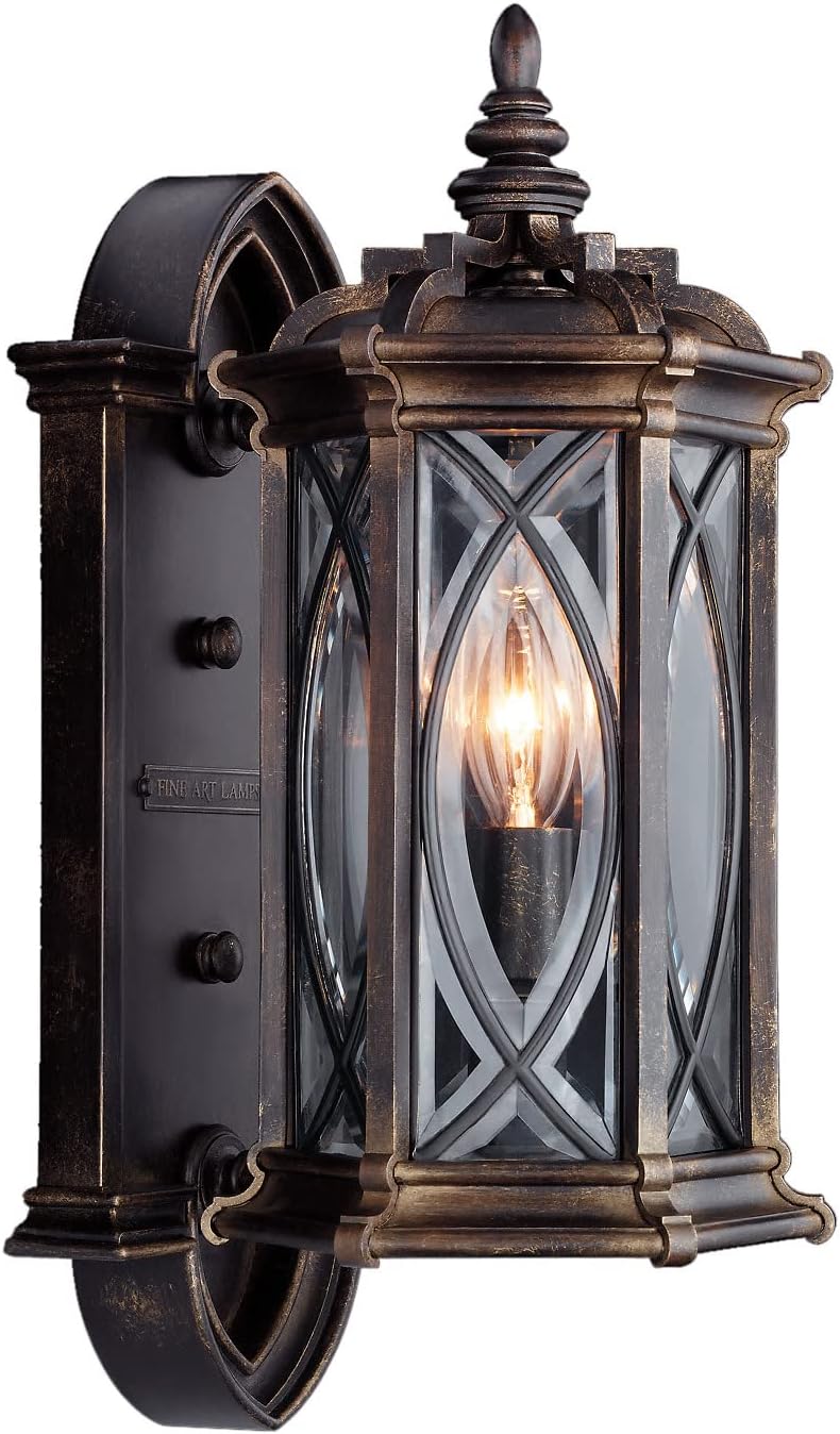 Fine Art Lamps 612681, Warwickshire Outdoor Wall Sconce Lighting, 60 Total Watts, Patina