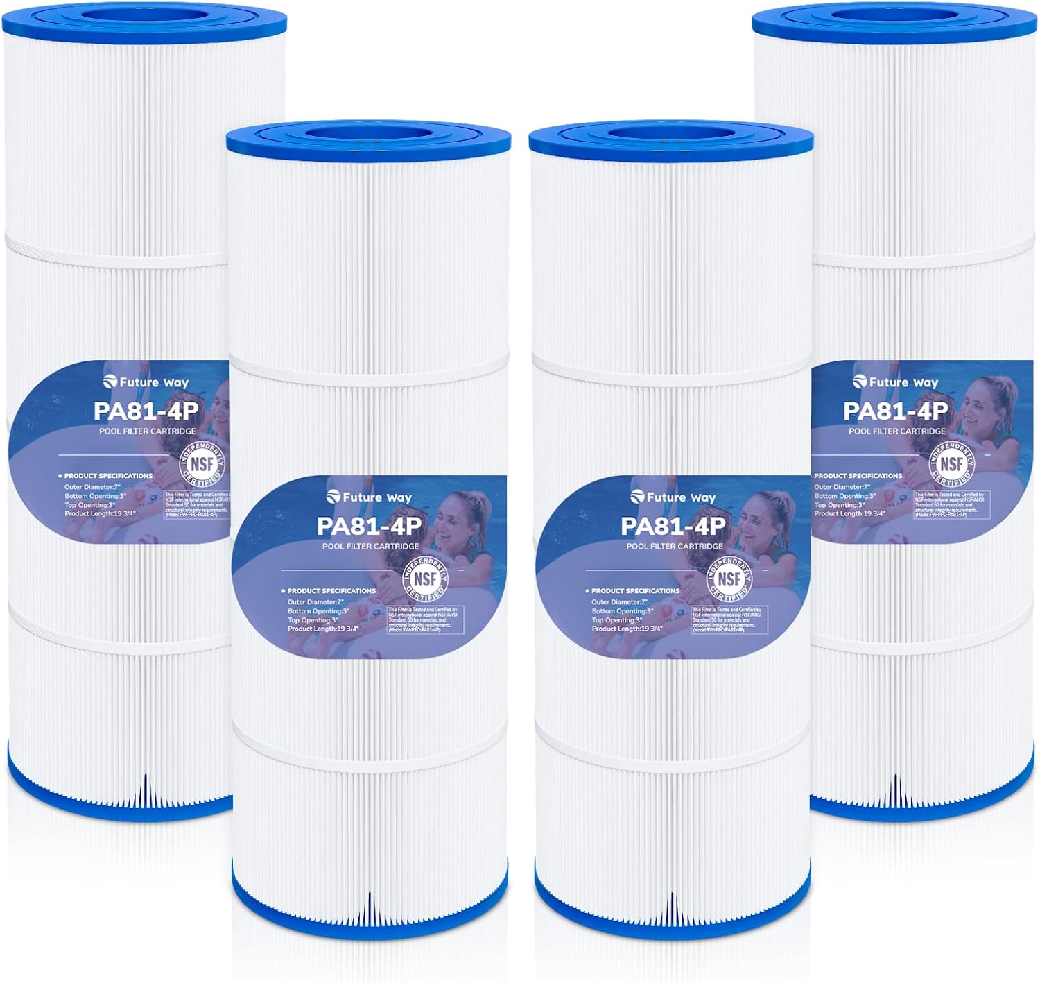 Future Way 4-Pack C3030 Pool Filter Cartridges Replacement for Hayward Swim Clear C580E, C3030, C3025, C3020, Replace Pleatco PA81, Hayward CX580XRE, 325 sq.ft