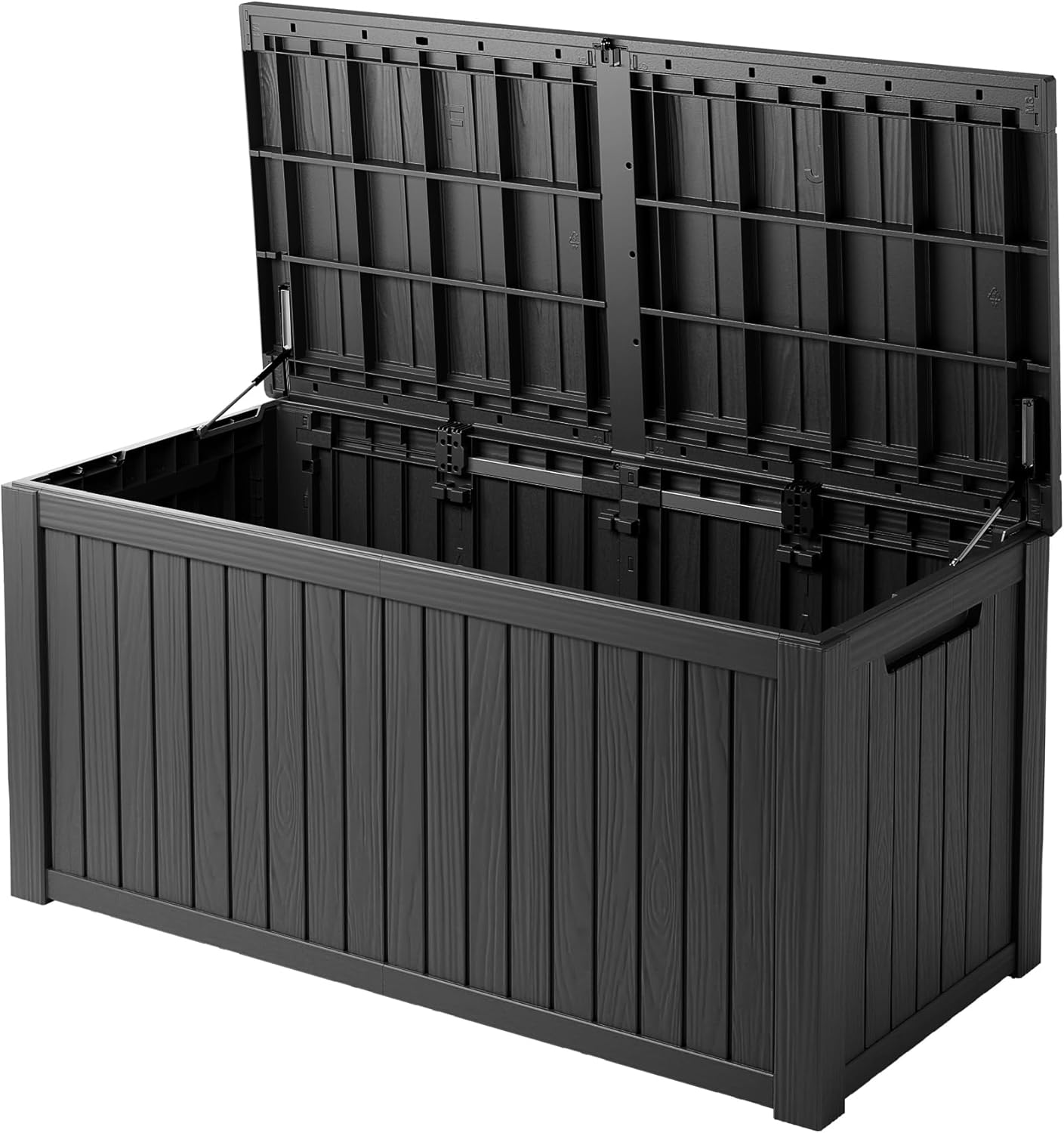 200 Gallon Resin Deck Box, Outdoor Indoor Waterproof Storage Box, Lockable Storage Box With Handle for Patio Furniture - Garden Tools - Swimming Pool Tools & UV Resistant, Black