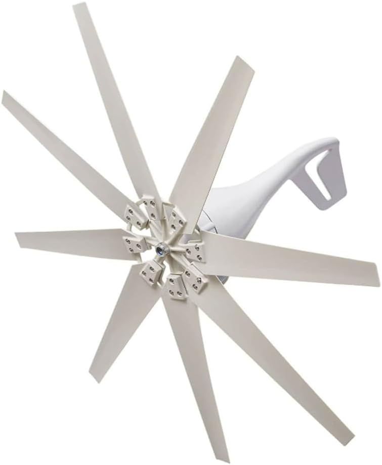 Portable Wind Turbine Generator Kit,5000W 8-Blade 3-Phase Ac Permanent Magnet Generator for Home, RV, And Off-Grid Use White,12V