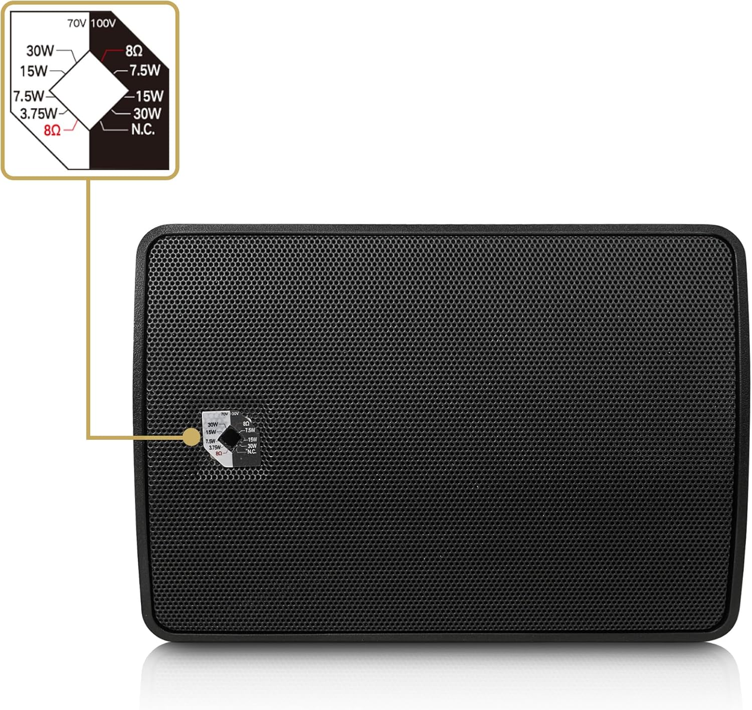 Sound Town Commercial Restaurant Bluetooth Amplifier + Surface-Mount Speaker Set, with One 2-Zone 70V/100V Amplifier with Bluetooth, 4 x 4.5-Inch Surface-Mount Speakers, Black (PAC80X4TV4B)