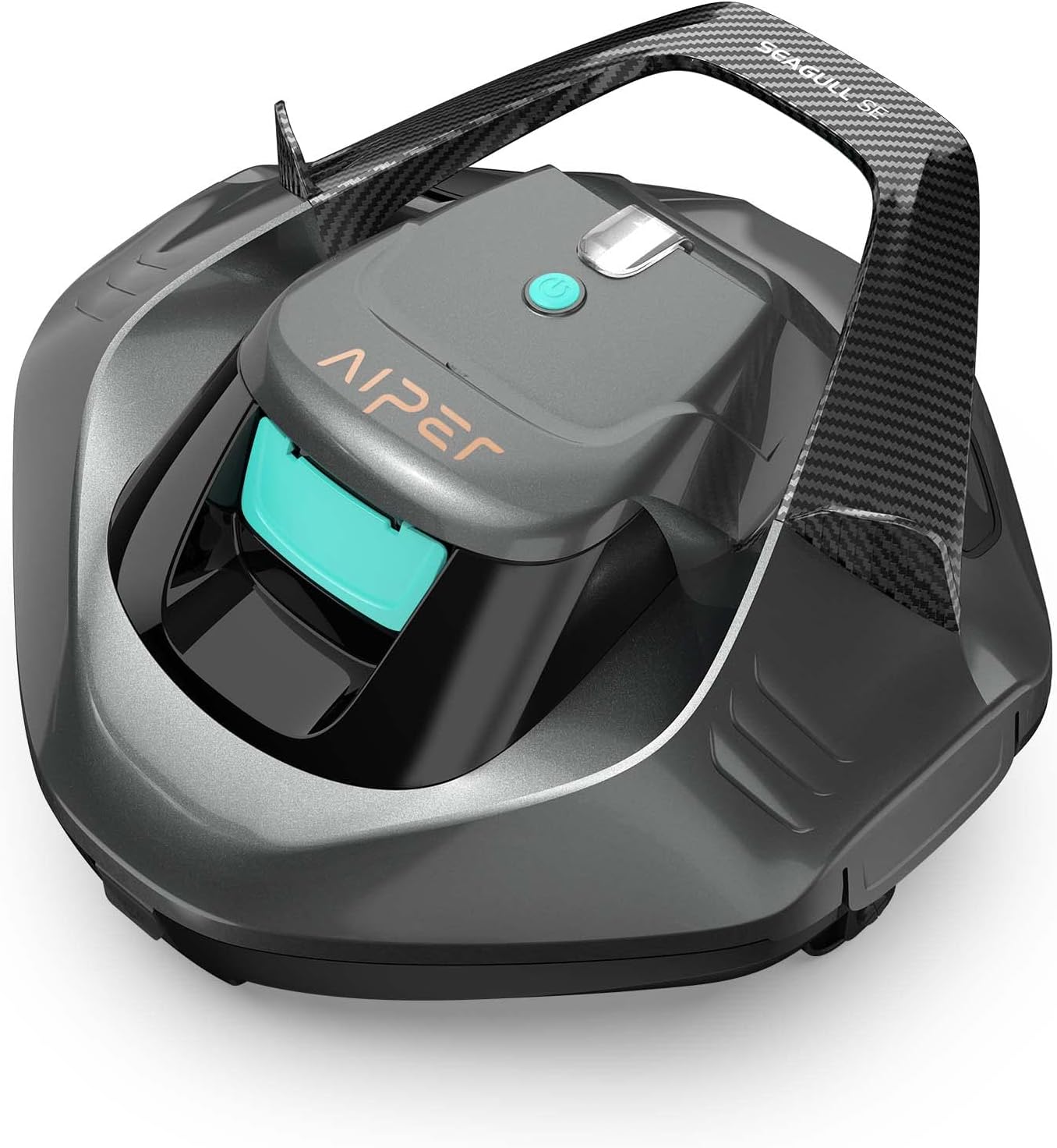 (Renewed) AIPER Cordless Robotic Pool Cleaner with Retrieval Hook, Pool Vacuum Lasts 90 Mins, LED Indicator, Self-Parking, Ideal for Above-Ground Flat Pool up to 860 sq.ft,Grey