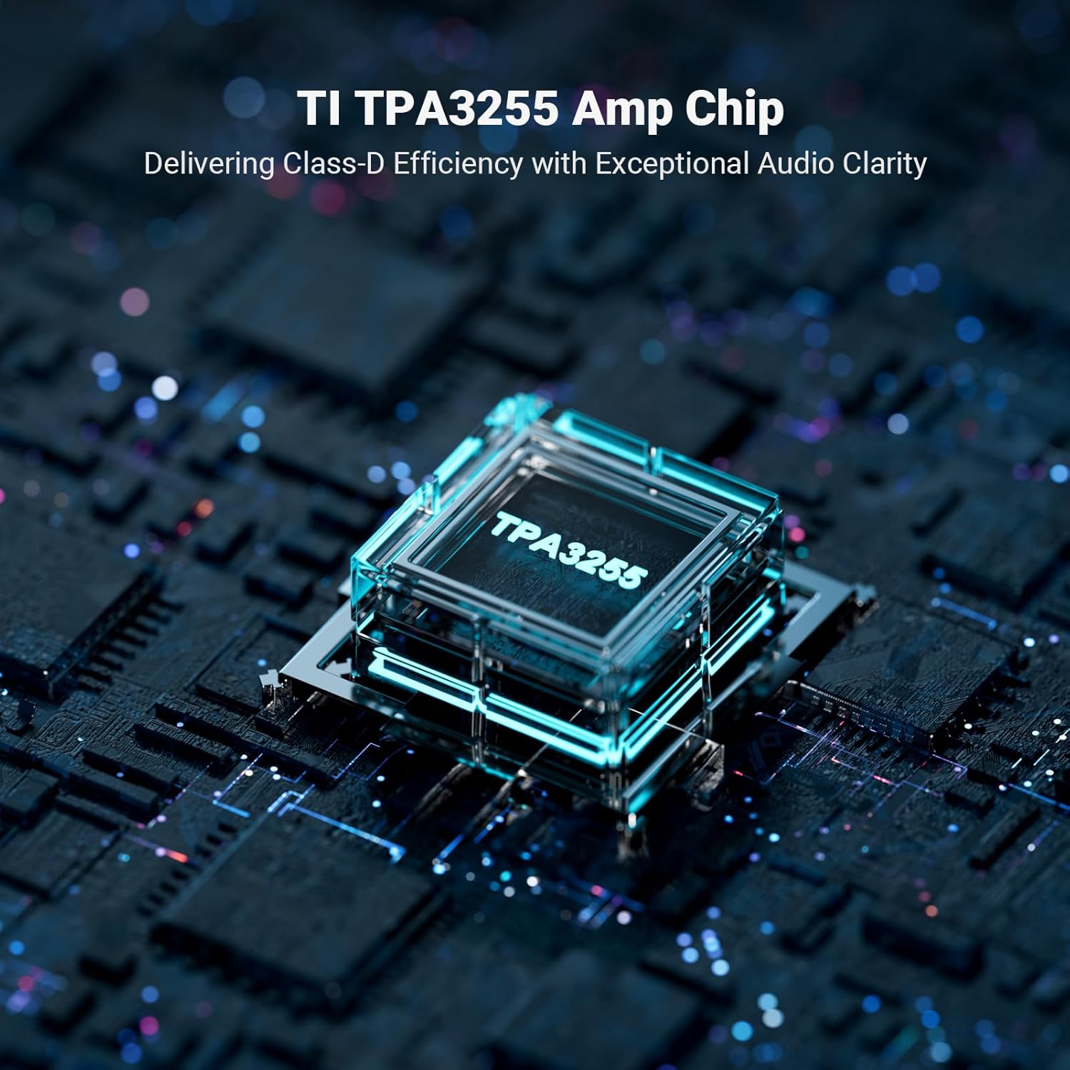 Fosi Audio TB10D 2 Channel Stereo Amplifier, Class D Mini Power Integrated Amplifiers 600W for Passive Speakers/Bass Shaker, Home Audio Component Desktop Amp Receiver TPA3255 with Bass Treble Control