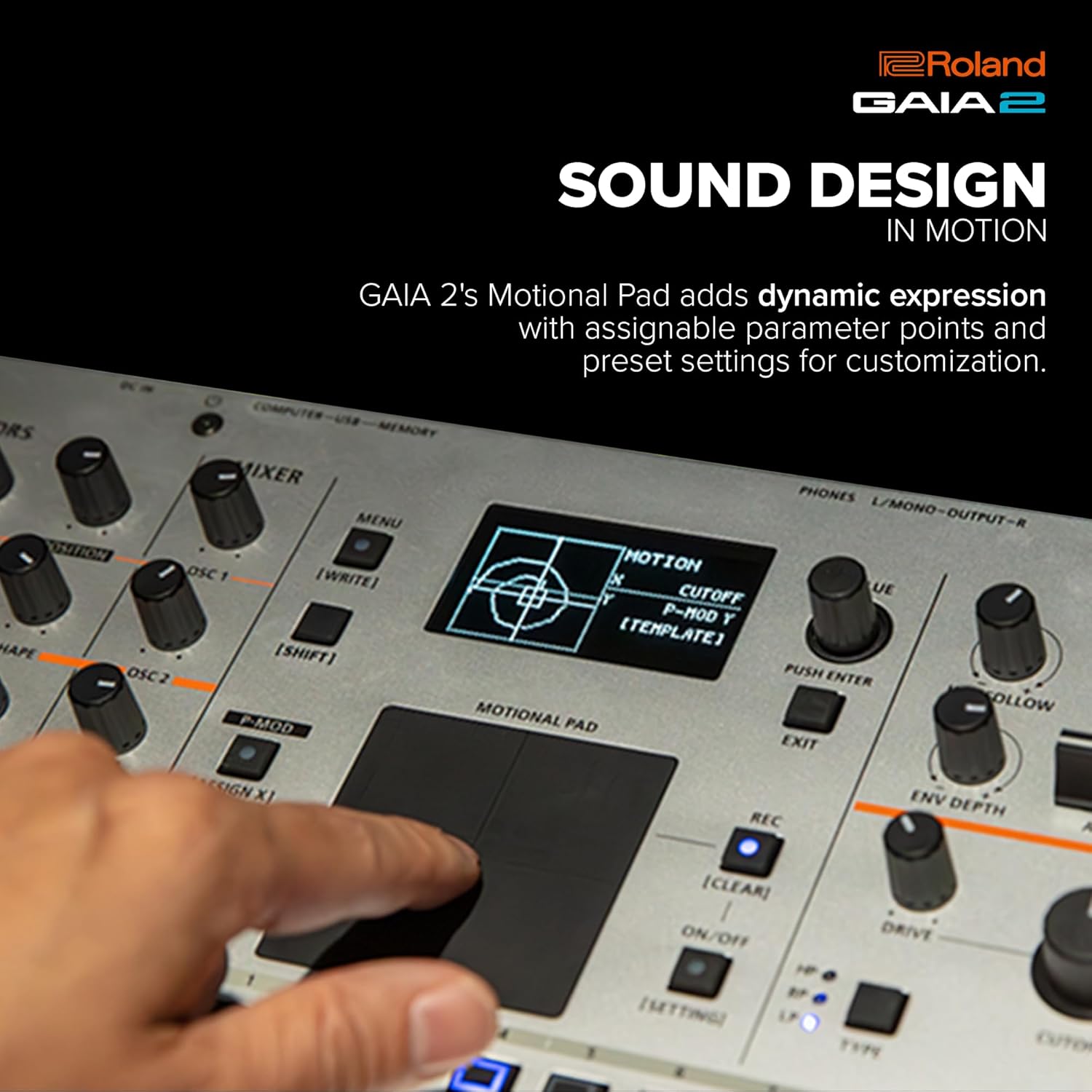 Roland GAIA 2 Synthesizer | Advanced Sonic Capabilities | Hybrid Sound Engine Combining Wavetable & Virtual Analog Synthesis | On-Board Motional Pad