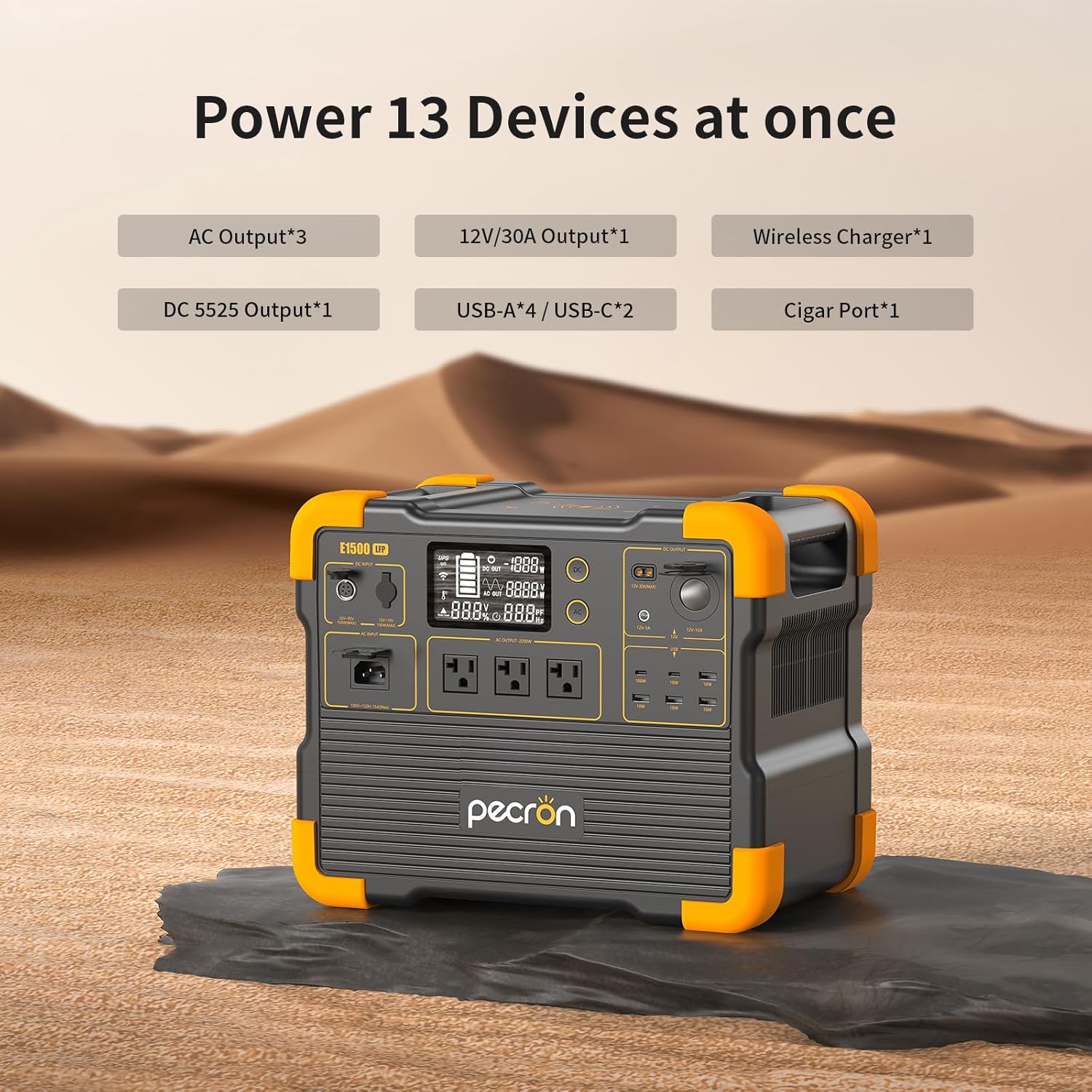 pecron E1500LFP 2200W Solar Generator with 200W Panel Included Portable Power Station with 200W Solar Panel