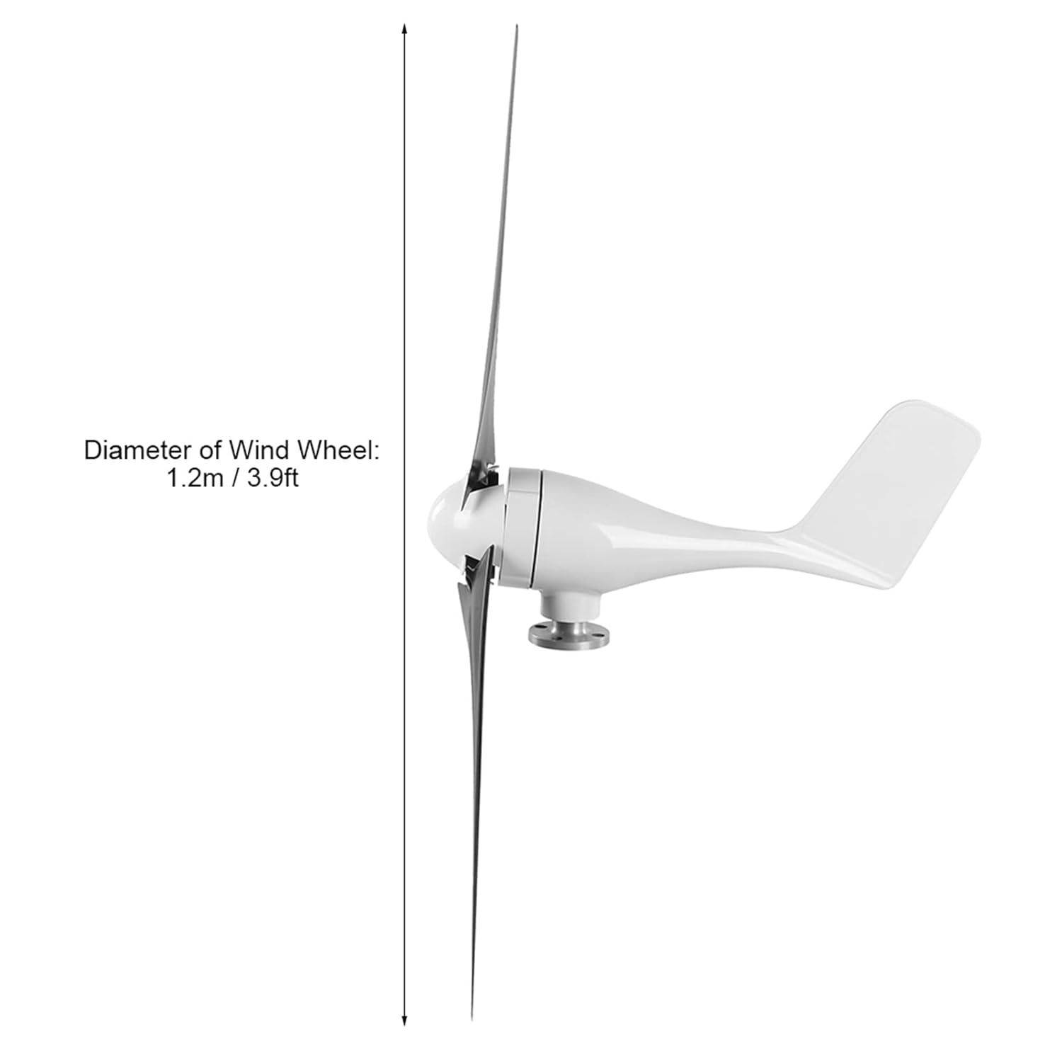 1200W Wind Generator Small Wind Generator 3 Blades 1200W Wind Turbines Kit with 3 Phase AC Permanent Magnet Synchronous Electricitygenerator (12V)