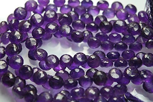 13 inch natural beads strand of 9-9.5mm faceted onion purple amethyst gemstone briolletes beads for DIY jewelry - necklace, bracelet, earring, ring.
