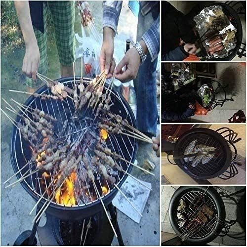 Garden Fire Pit Portable Large Grill Barbecue Rack Bonfire Wood Burning Patio Coal Grill Firepit for Grill Charcoal Grill with Spark Screen Poker for Camping Backyard