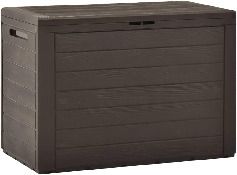 Deck Box Large Outdoor Storage for Patio Furniture, PP Garden Tools, Pool Supplies,Outdoor Backyard Patio Storage Deck Box Container, Brown 30.7