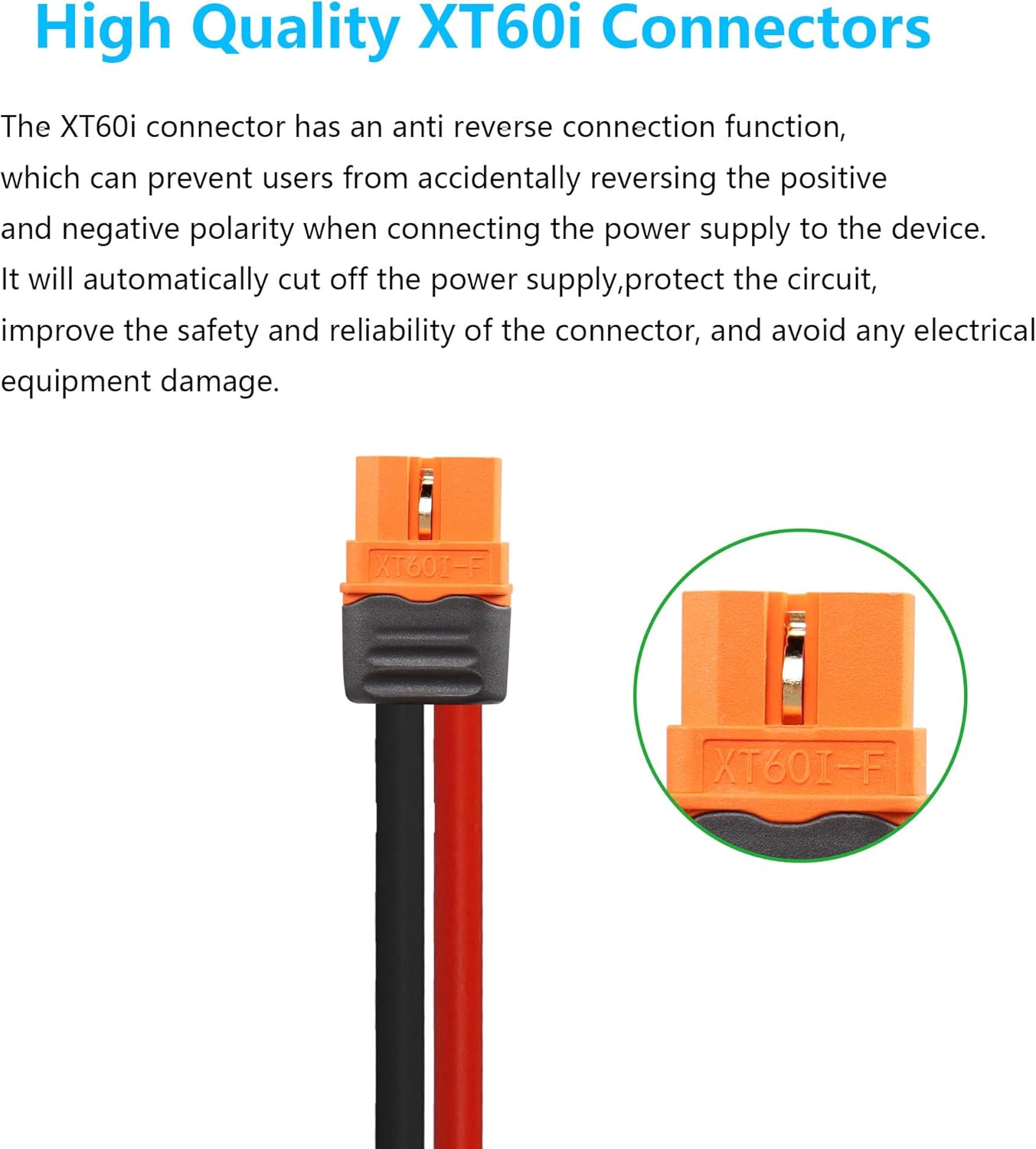 CERRXIAN 50ft/15m 12AWG Solar Panel Connector to XT60i Female Solar Panel Power Cable for Portable Power Station, RV, Lipo Battery