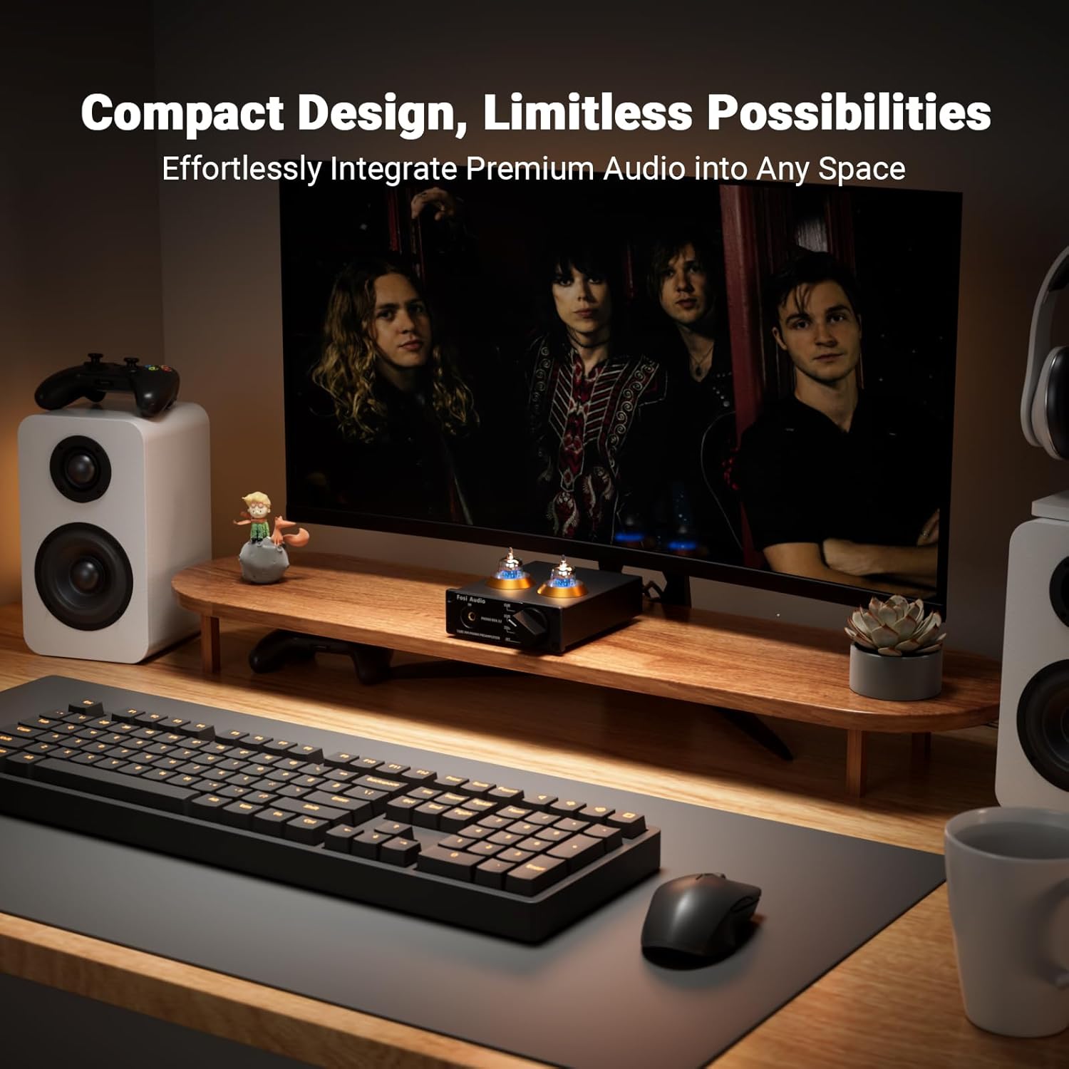 Fosi Audio Box X2 Phono Preamp, Mini Stereo Audio Hi-Fi Preamplifier with Gain Gear, Pre-Amplifier for MM Turntable Phonograph and Record Player, with DC 12V Power Supply