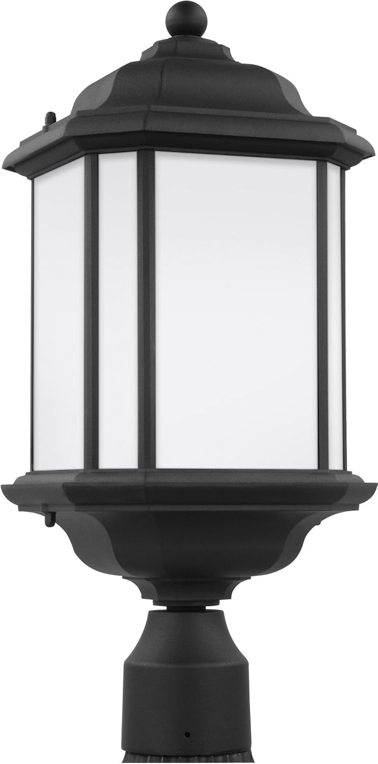 Sea Gull Lighting 82529-12 Kent One-Light Outdoor Post Lantern Outside Lighting, Black Finish