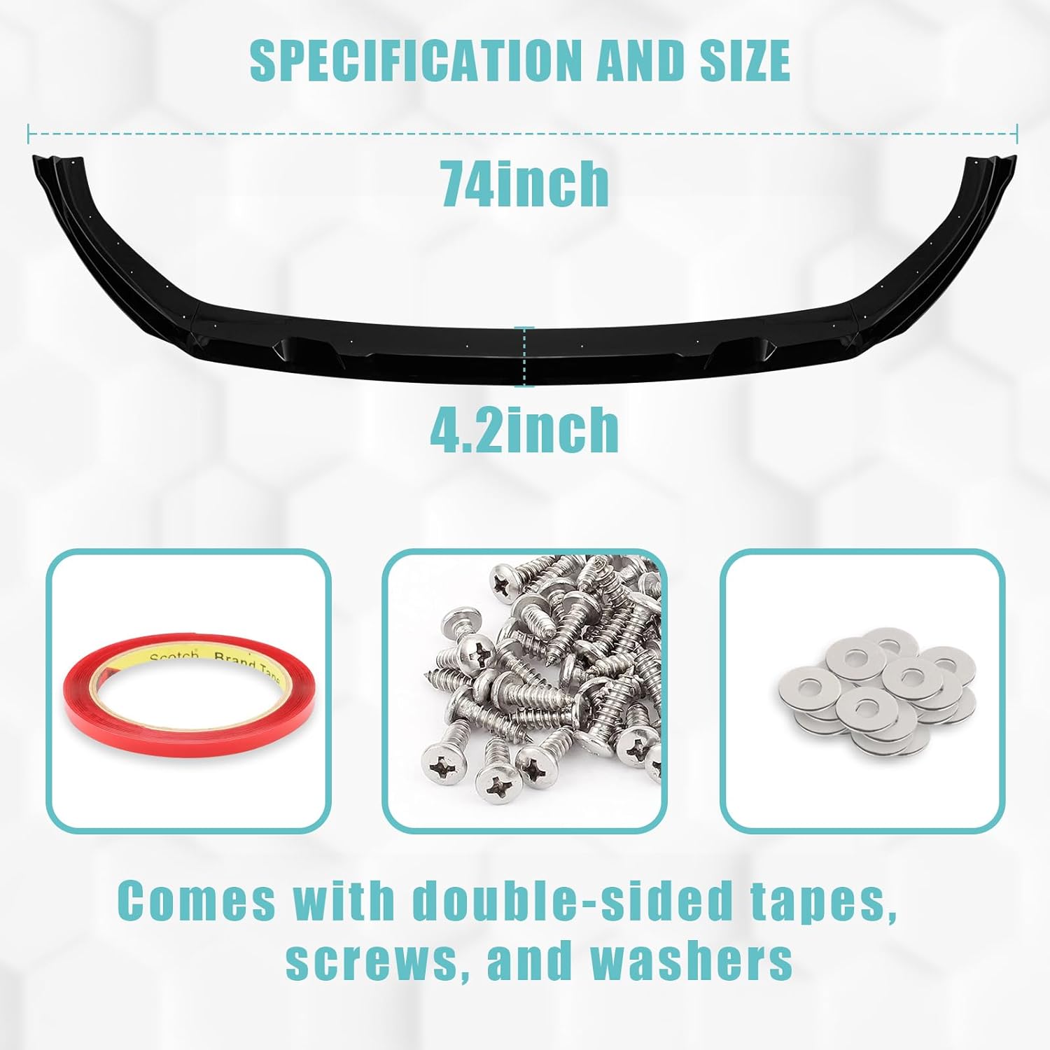 BestEvMod for EV6 Front Lip Splitter ABS Front Bumper Lip Spoiler Air Dam Side Body Kit Compatible with 2022 2023 2024 2025 Kia EV6 Accessories (Wind Version & First Edition, Glossy Black)