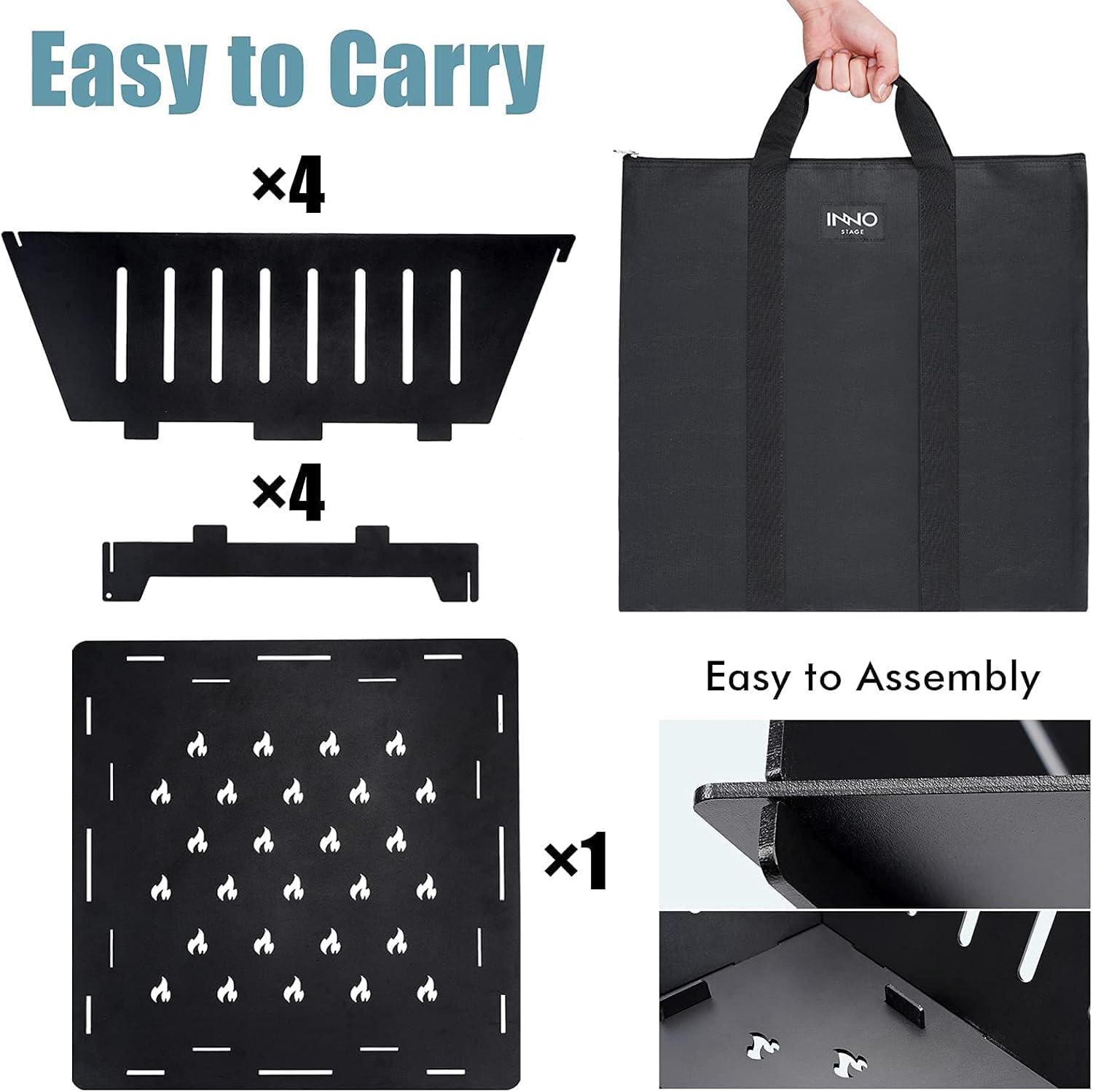 Fire Pit and Canvas Log Carrier Bag