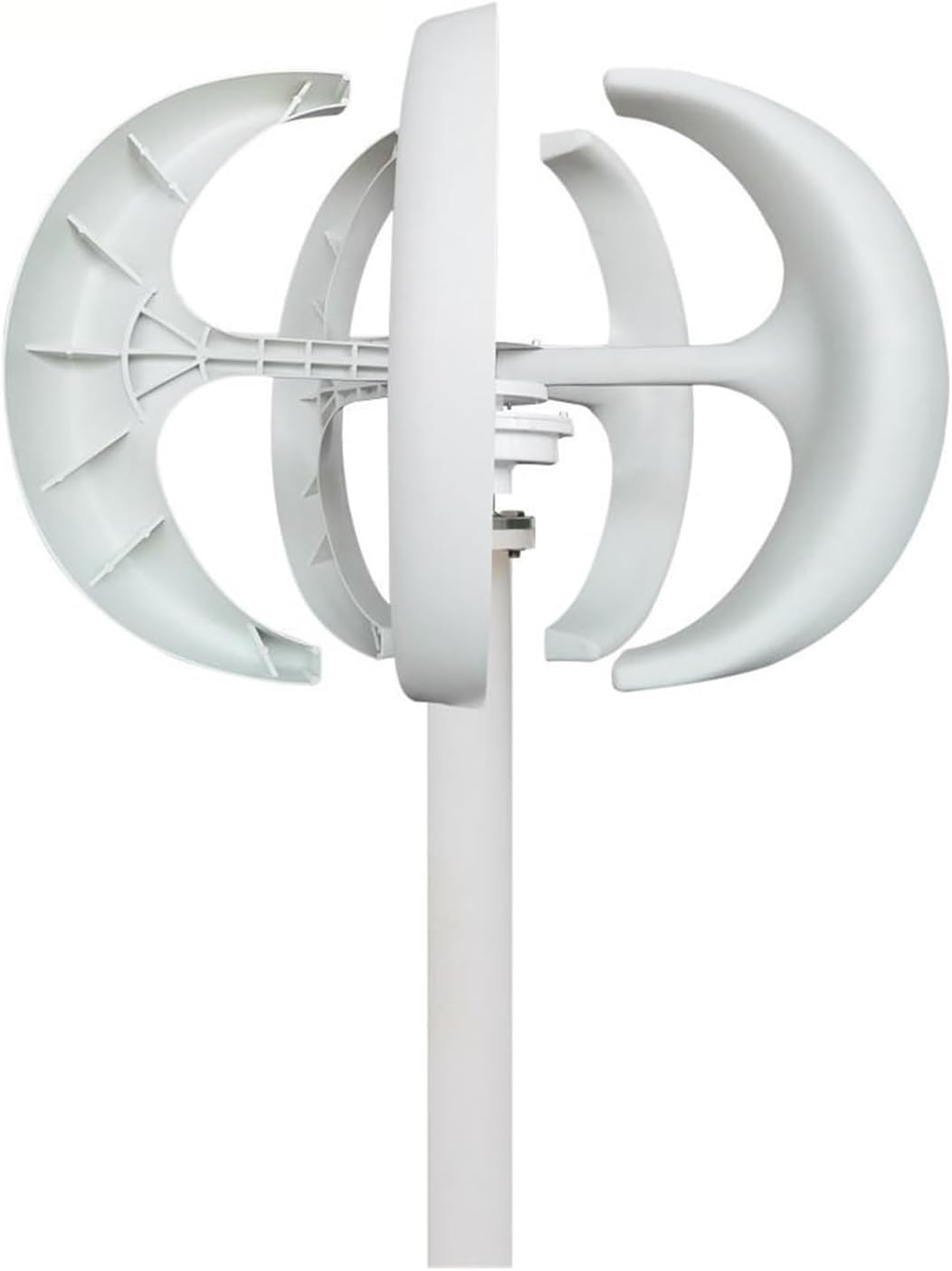 Wind Turbines, 200W Vertical Axis Wind Generator 12V 24V Red and White Ball Type Wind Turbine for Land Marine Use(White,5 Blades_12V)