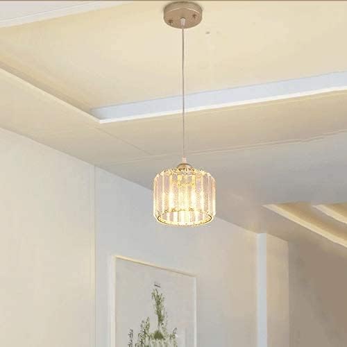 Modern Simple Wrought Iron Pendant Luminaire DIY Pumpkin Lantern Hanging Light Sparkly Glass Ceiling Lamp E27 Base Suspension Lighting Fixture for Living Room Bedroom Hallway, Dia-17Cm