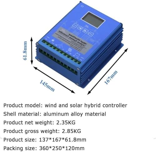 1200W Wind Solar Hybrid Charge Controller - 24V/48V Intelligent LCD Display Regulator for Wind & Solar Power Systems, Efficient Energy Management Accessories