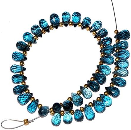 London Blue Topaz Faceted Teardrop Briolette Size 7x4 mm 8