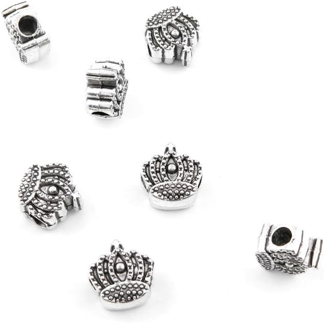 Jewelry Making Charms Antique Silver Tone Color Jewellery Charme Findingss Bulk Wholesale Suppliers Arts Crafts F9QX3 Crown Loose Beads
