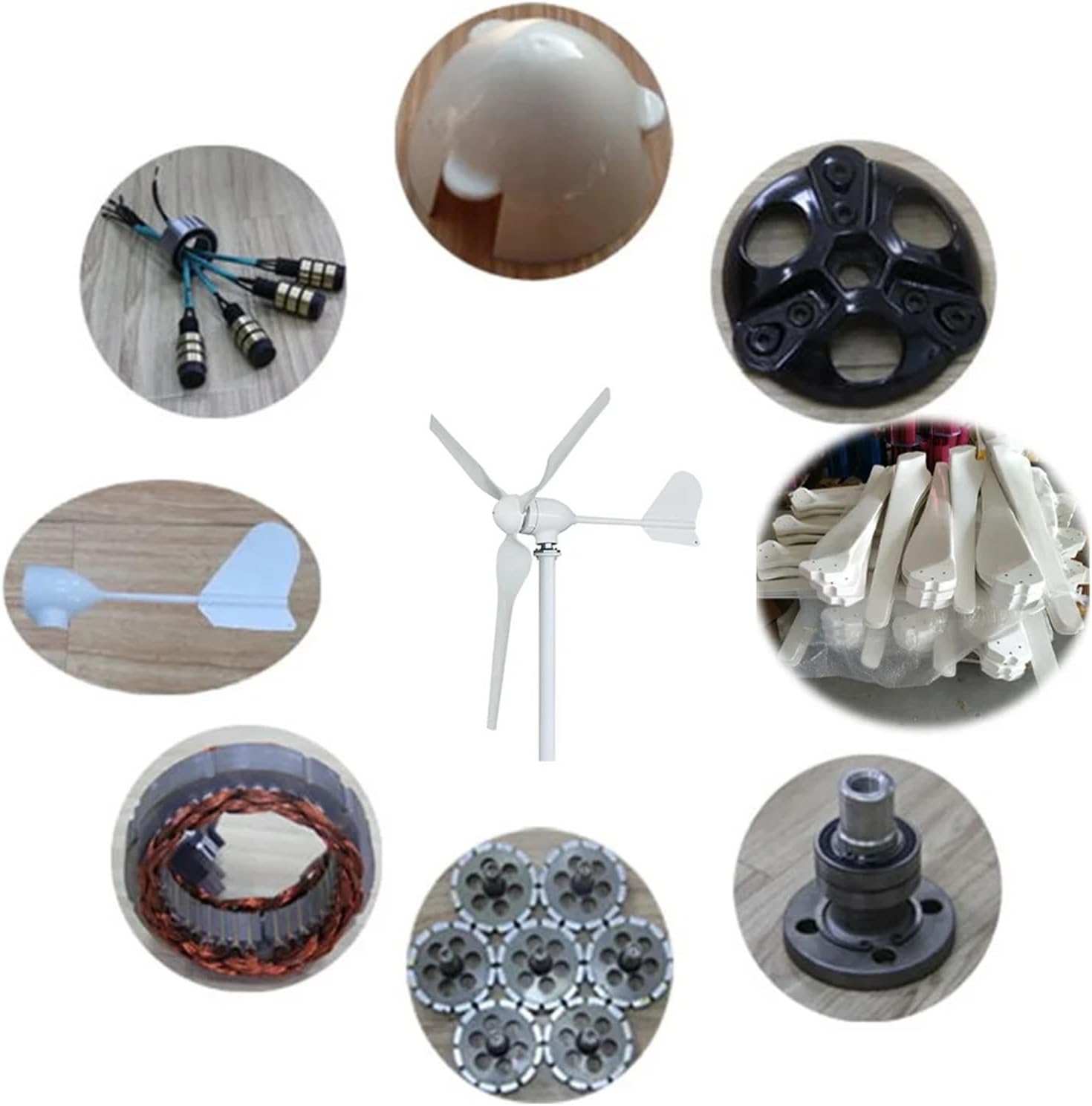 Wind Turbine Generator 10000W 5000W 8KW with MPPT Charge Controller Windmill Small Wind Generator Home Use System RV Yacht Farm Low Starting Speed for Home(with Hybrid controll,96V_15KW)