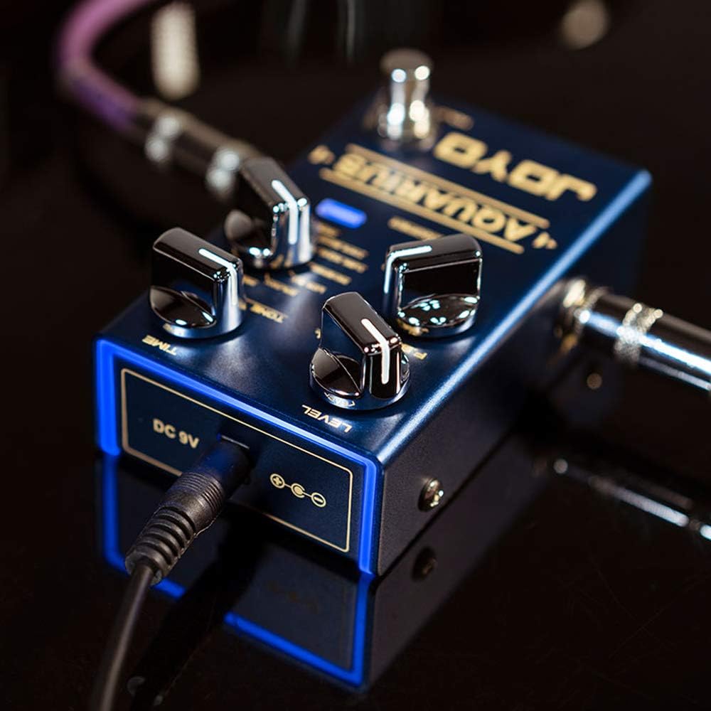 JOYO Aquarius Digital Delay Effect Pedal R-07 Bundle with Mono 6.35mm Guitar Pedal Amplifier Instrument Cable 15 Feet CM-12