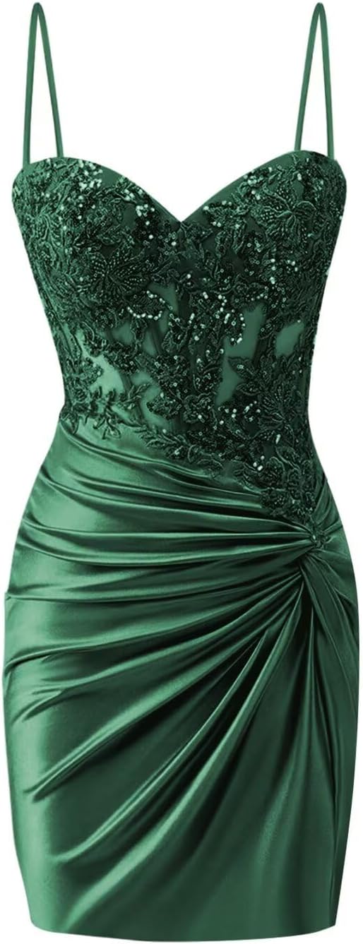 Sequin Lace Applique Homecoming Dresses for Teens Short Mermaid Prom Dress Glitter Cocktail Party Gowns