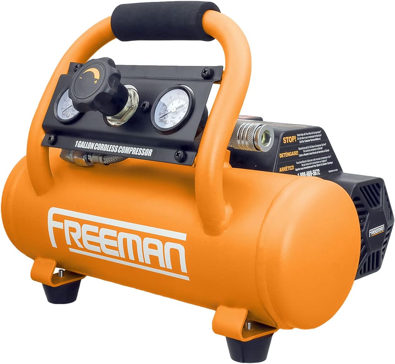 Freeman Combo Cordless Air Compressor 1 Gallon 20 Volt, with 3-in-1 Pneumatic Finish Nailer and Stapler, Lithium-Ion Battery, Quick Charger, Air Hose, Inflation Accessory Kit and Fasteners PE1GCCK