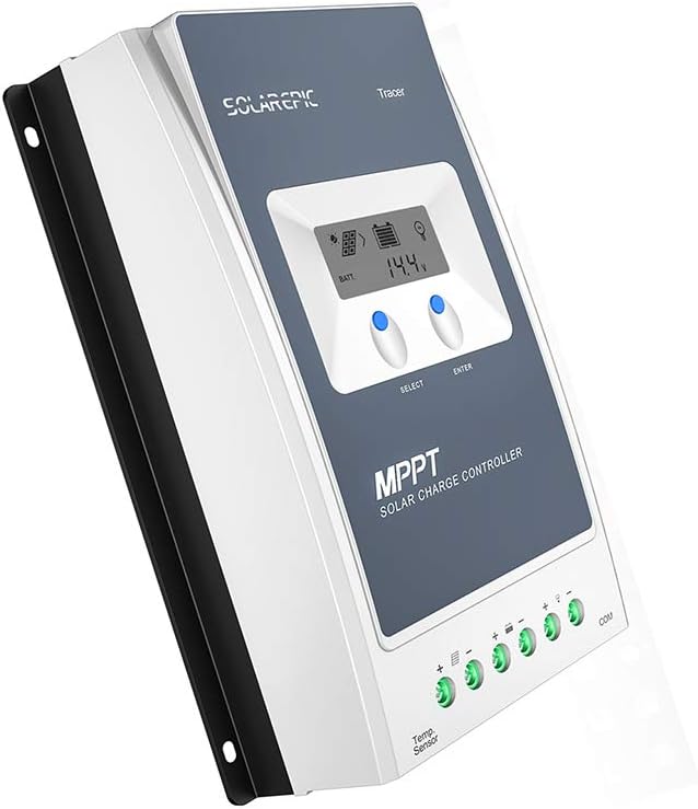 EPEVER 40A MPPT Solar Charge Controller 100V Input Tracer 4210AN with Display Negative Ground Lithium Battery Charger Work with LiFePO4