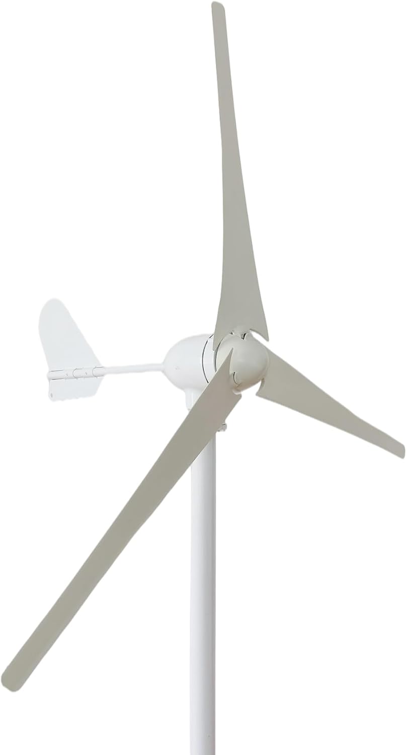 1000W Small Wind Generator Home Use, 3-Blade Wind Power Generator with MPPT Controller, Adjustable Windward Direction & 2.5m/s Start Wind Speed(White)