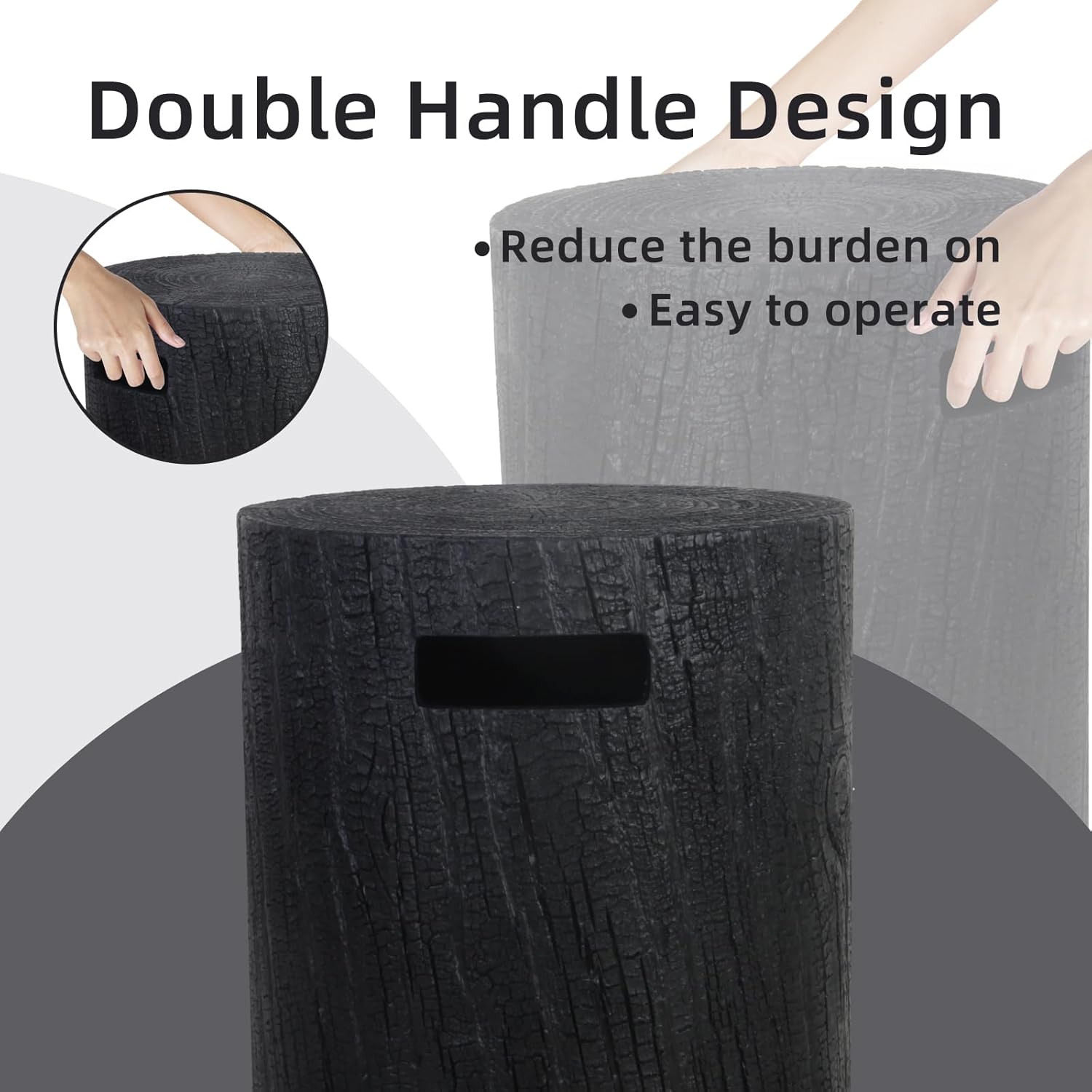 2-Piece Outdoor Propane Fire Pit w Tank Table, 28