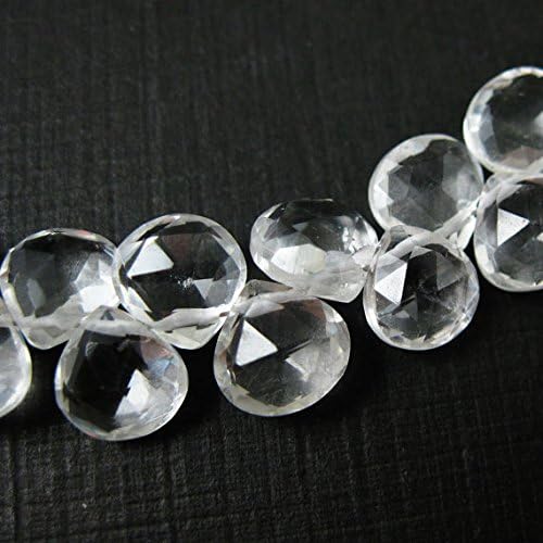 crystal gemstone-semi precious gemstone bead-genuine faceted briolette bead-heart shape- 7 mm 10 pieces