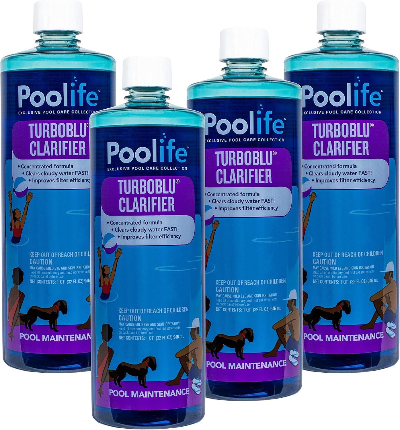 poolife TurboBlu Clarifier (1 qt) (4 Pack)