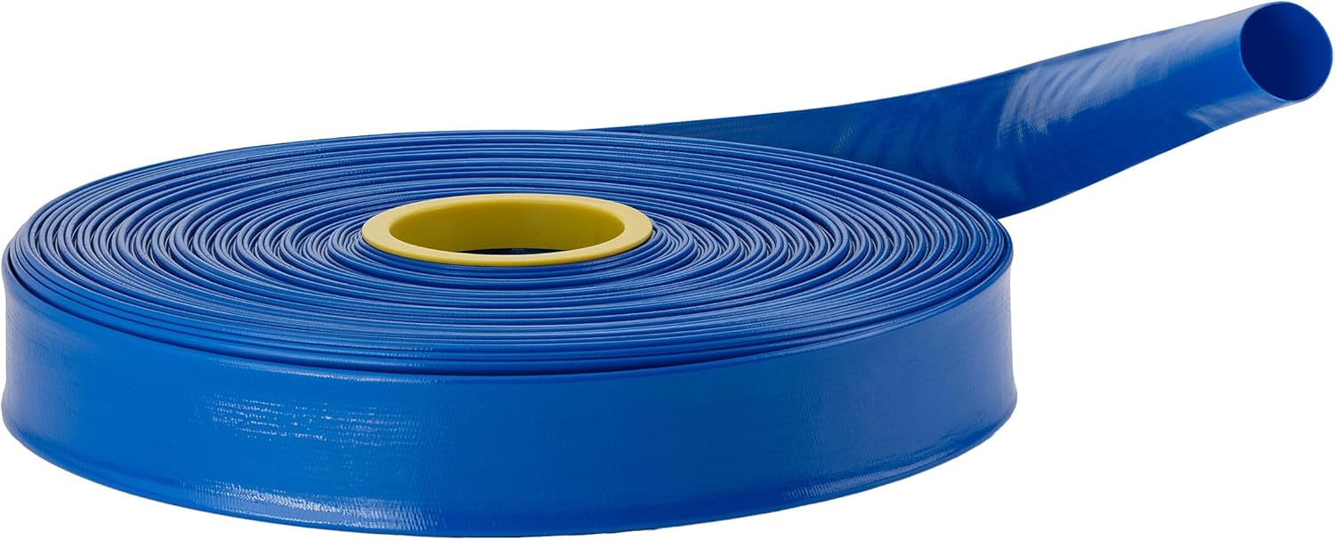 Alpine Corporation 300' PVC Lay Flat Water Discharge Hose with 1 and 1/2