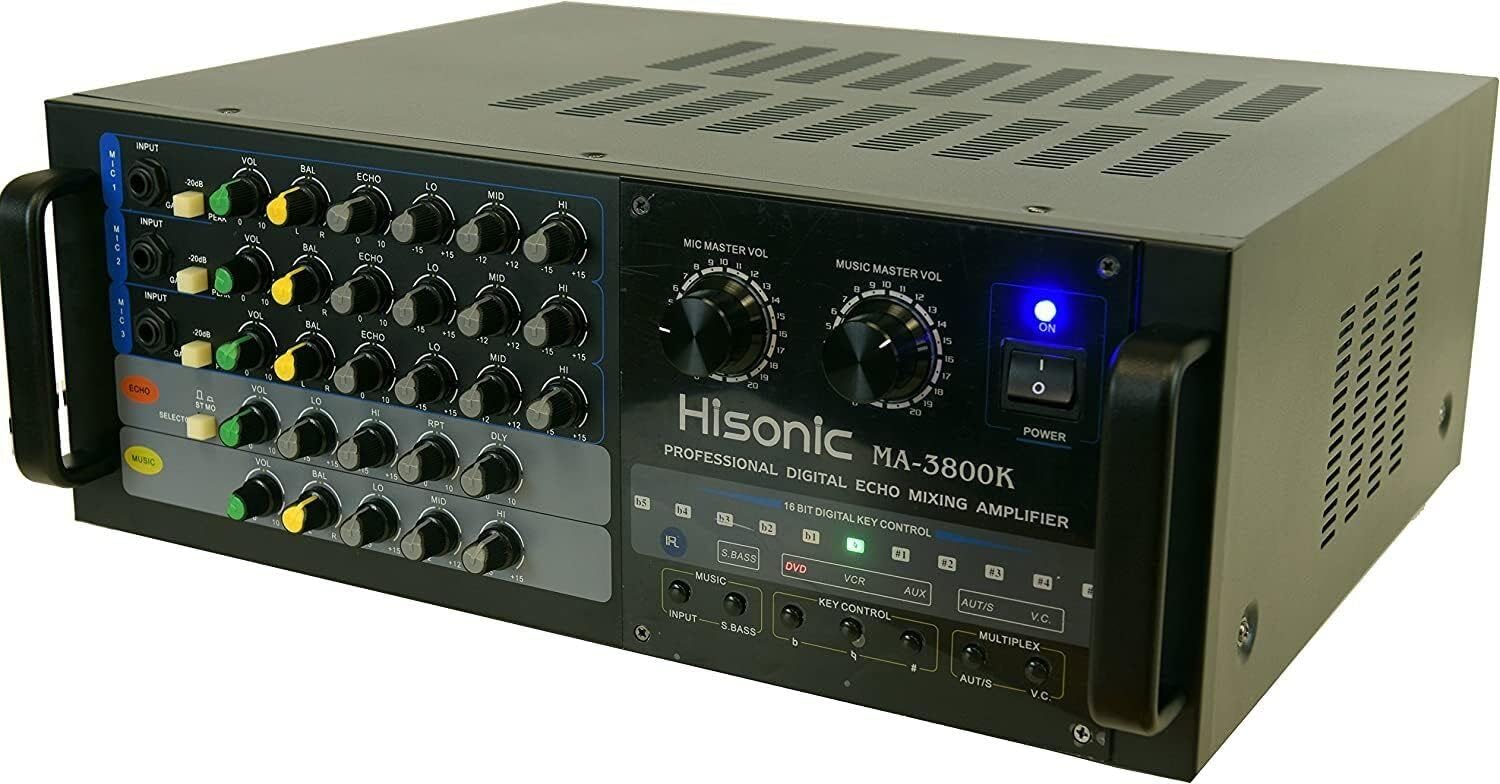Hisonic Dual Channel MA-3800K Karaoke Mixing Amplifier, 760W