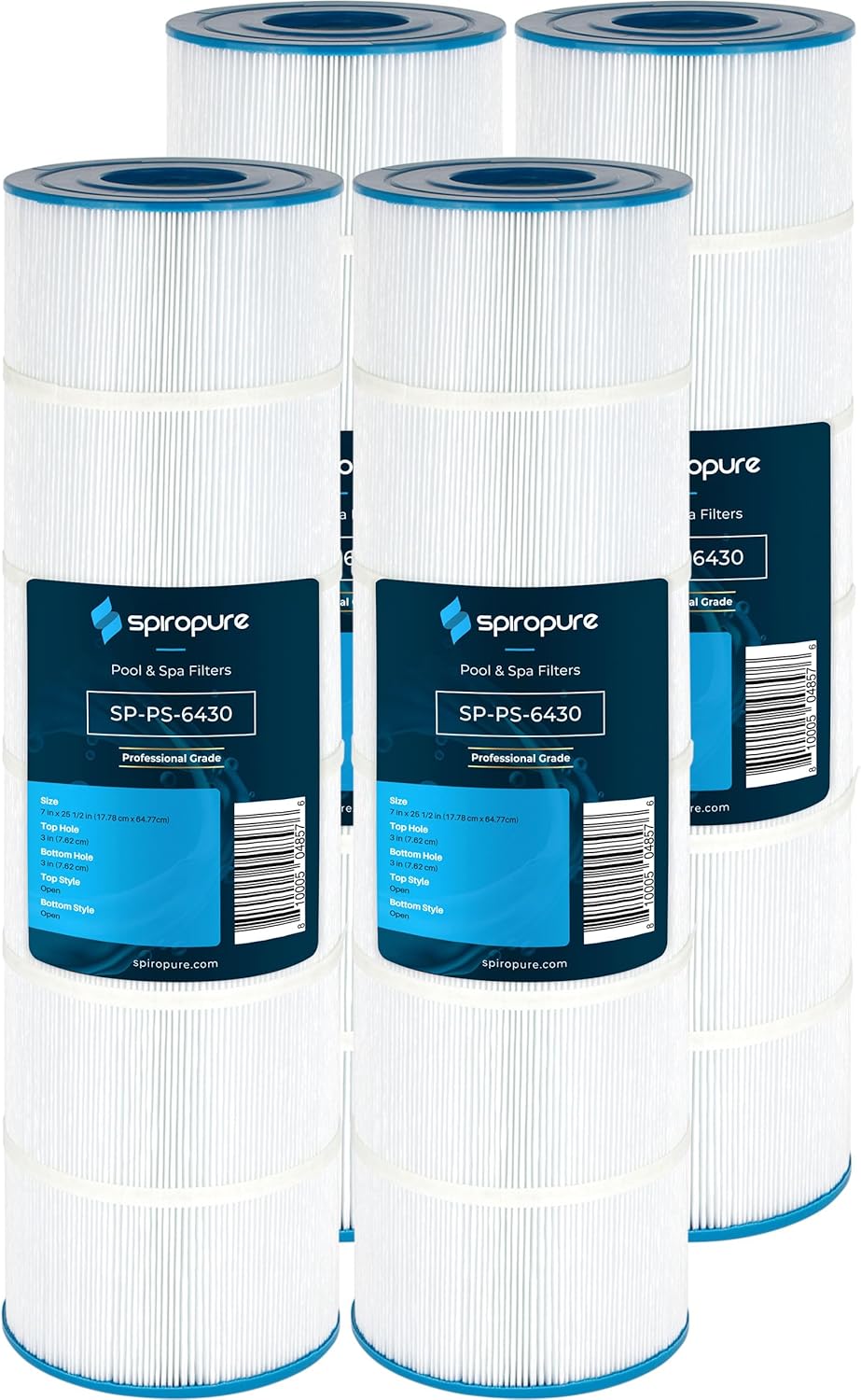 SpiroPure Replacement for Hayward CX880XRE C4025 Unicel C-7488 Pleatco PA106 Filbur FC-1226 C880E Hot Tub Spa Pool Filter Replacement Cartridge (Case of 4)