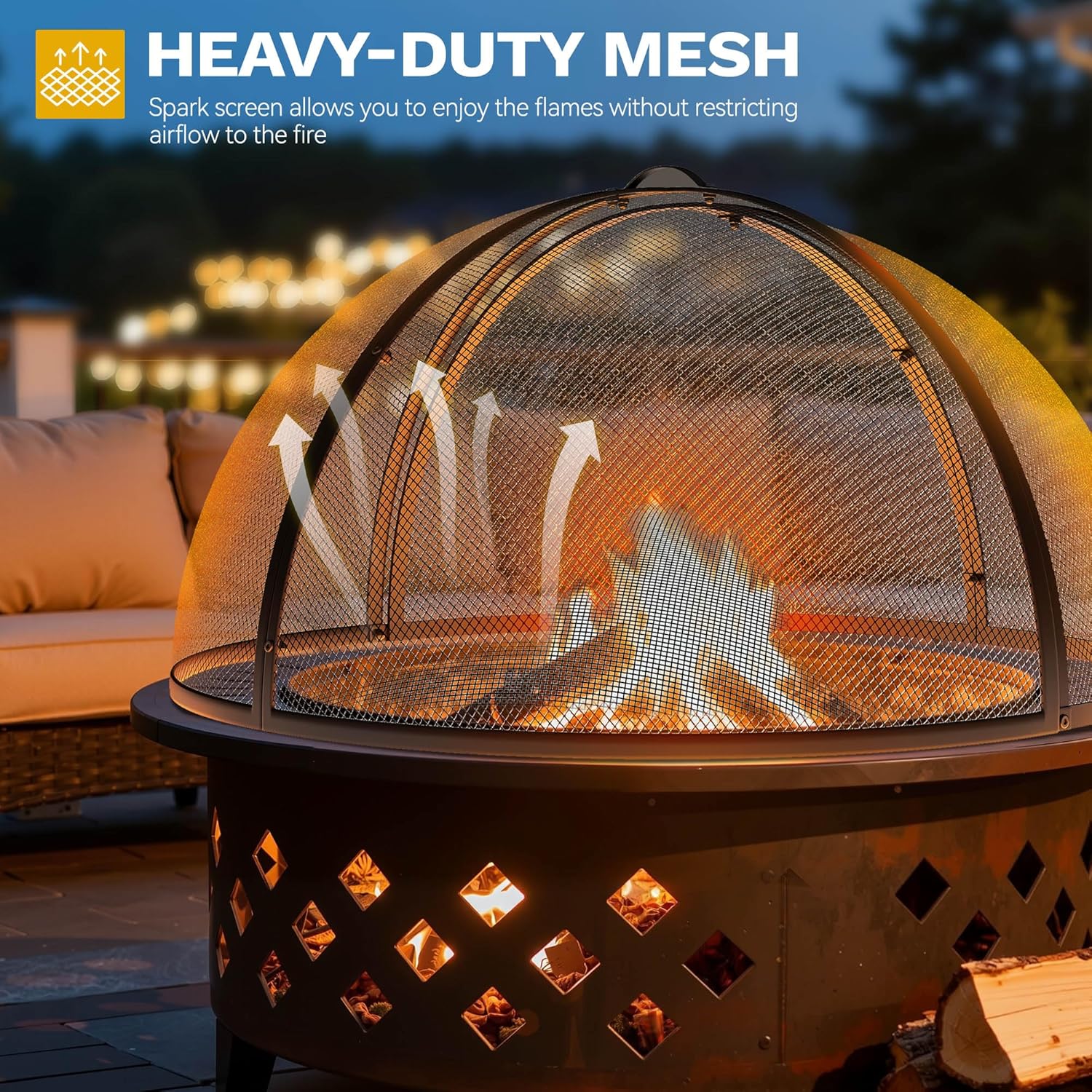 DWVO Fire Pit Spark Screen, 36