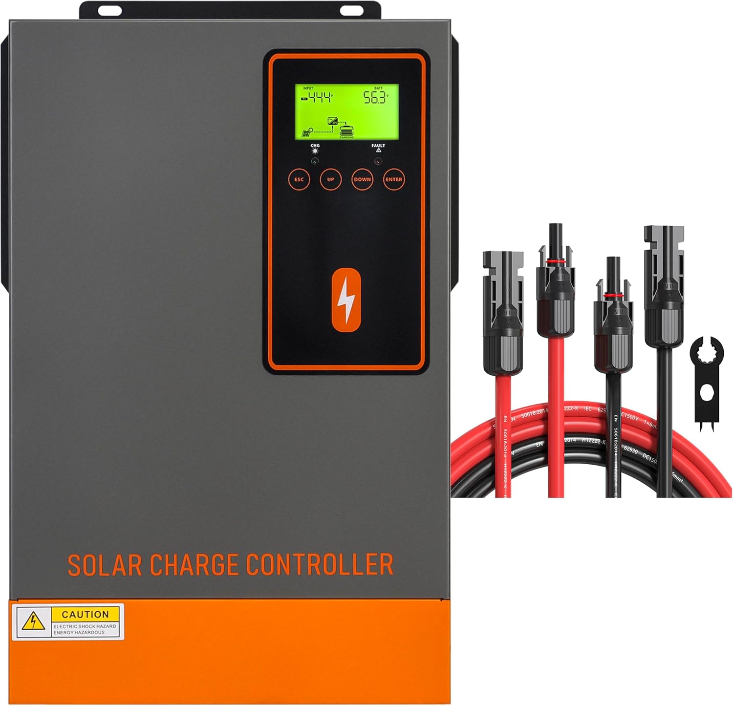 Temank MPPT Solar Charge Controller 140A 48V, Max.PV Input 6500W, 500V & 60 Feet Solar Cable
