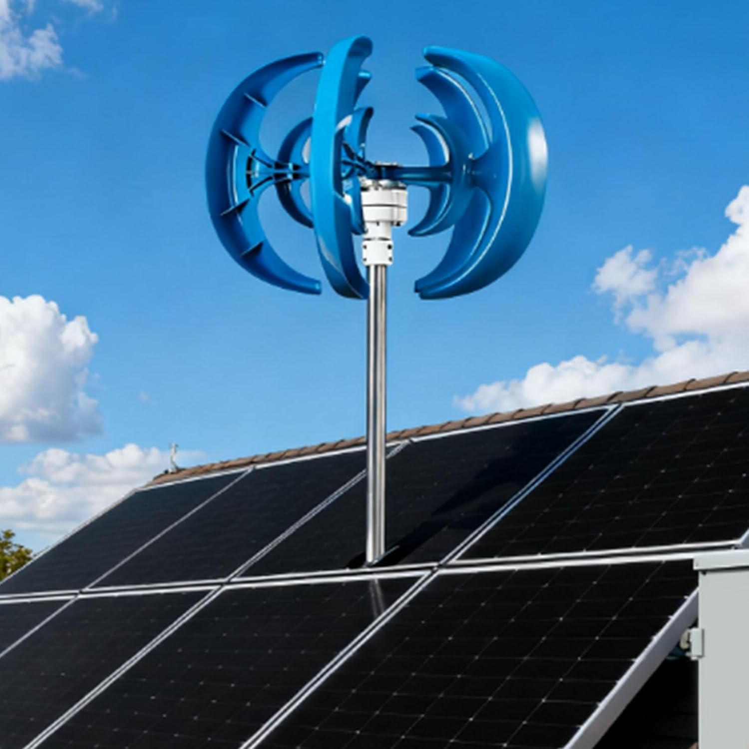 48V,BAOJUHUIKANG 1500W-3500W Vertical Wind Turbine Electricity Set 5 Blade Horizontal Wind Power Generator Kit for Boat, Marine, Monitoring 12V/24V/48V/220V