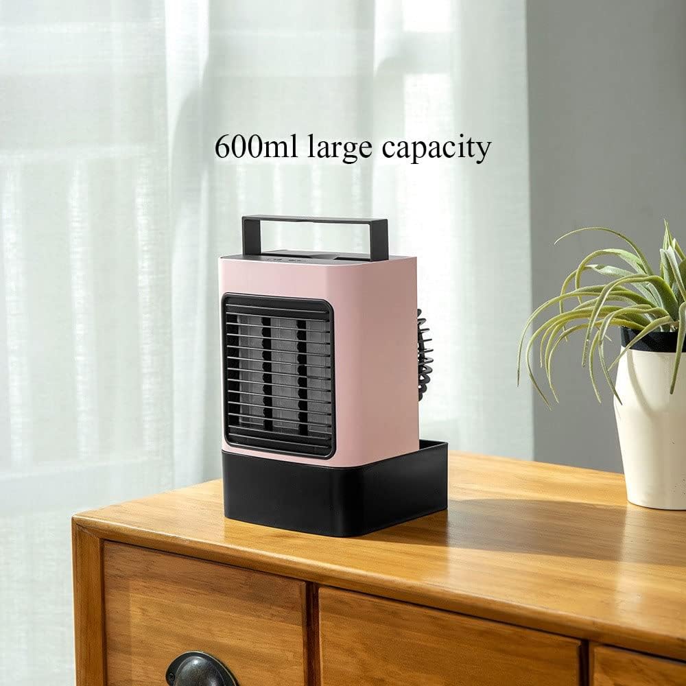 Portable Air Conditioners, Mini Air Conditioner Evaporative Air Cooler, 3 Speeds Rechargeable Fans for Room Office Outdoor Car Camping Tent (Color : Blue)