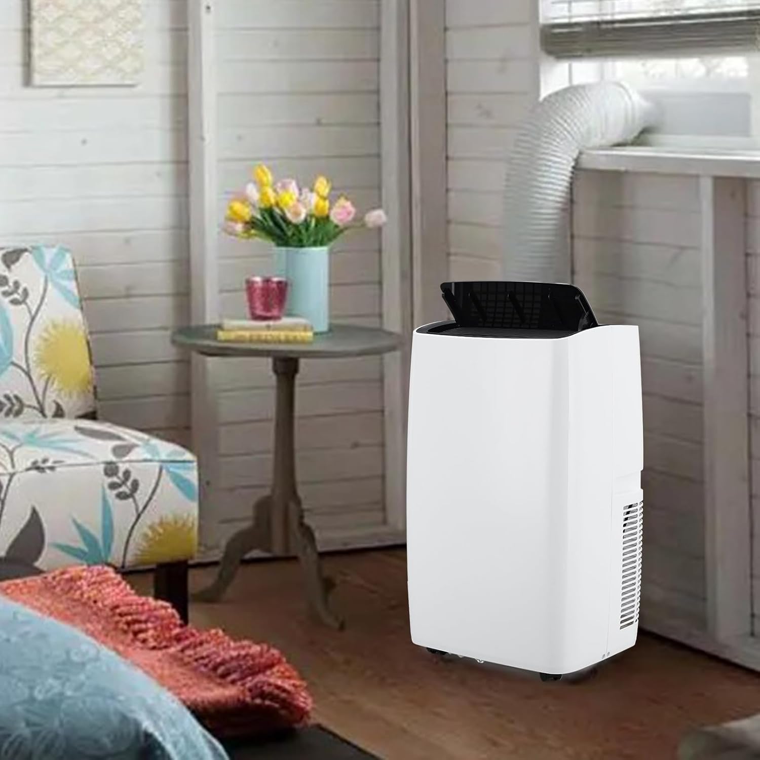Garvee 3 in-1 Portable Air Conditioner - 12,000 BTU, Cools Rooms Up to 550 Sq Ft, Includes Remote Control, Easy Window Kit (Black Top Cover）