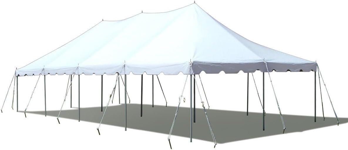 TentandTable 20' x 40' Premium Canopy Tent, White, Outdoor Pole Tent, 80-160 Person Capacity for Parties, Weddings, Events, Commercial and Residential Use, Large Heavy Duty Vinyl Canopy Tents