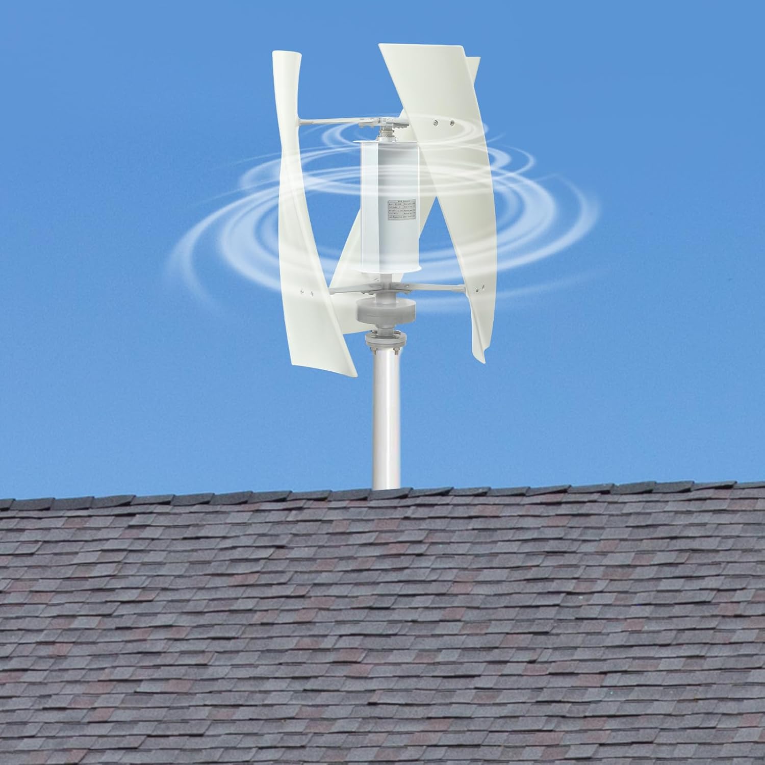 500W Vertical Wind Turbine, Generate Electricity Generator Kit, Winds Alternators with Auxiliary Wind Wheel, for Boats, Gazebos, Cabins, Mobile Homes