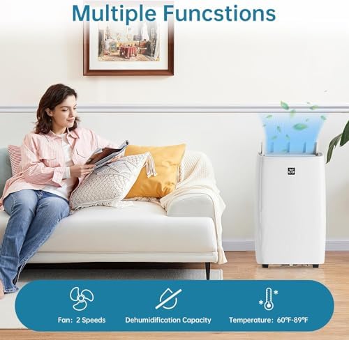 12000Btu Portable Air Conditioner 4-in-1 Portable AC Unit Cool up to 550 sq.ft, Portable Air Conditioners with Remote Control, Window Kit1-24H Timers