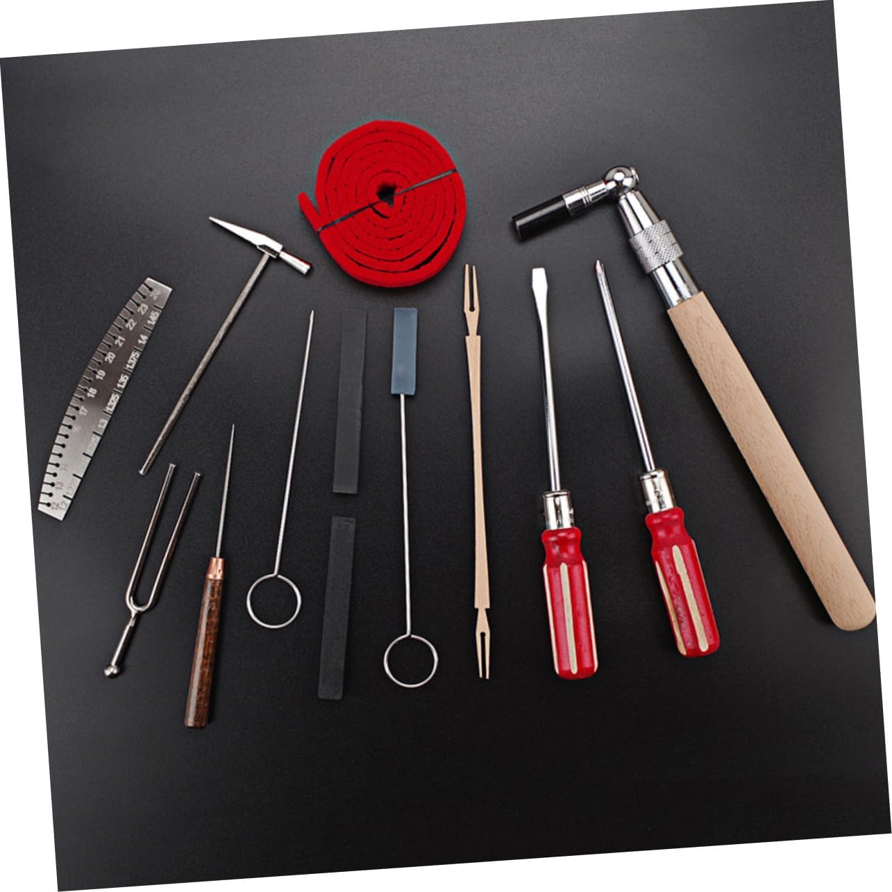 1set Professional Piano Tuning Tool Kit Mutes Tuning Lever and Hammer Essential Piano Accessories for Musicians and Tuners