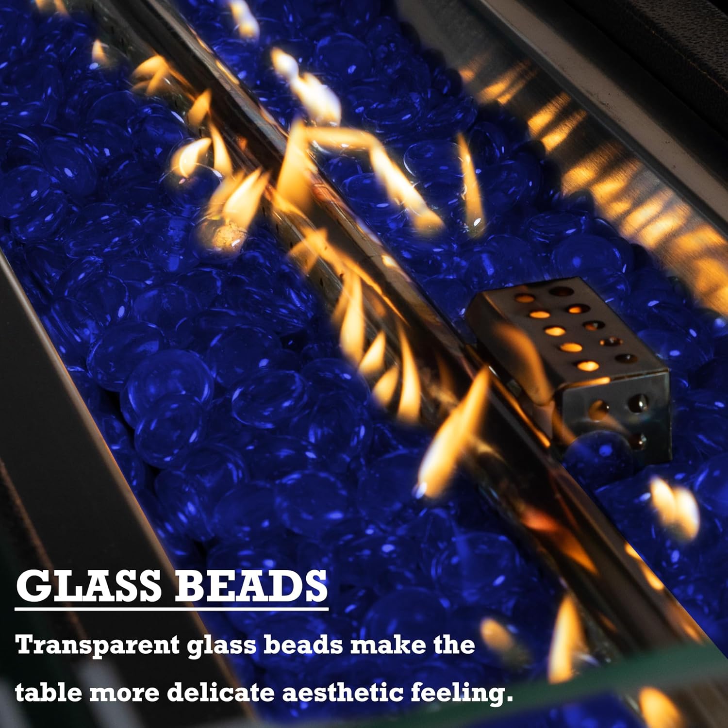 Kozyard Outdoor Patio Propane Gas Fire Pit Table - 50,000 BTU Wicker Design with Aluminum Tabletop, Glass Wind Guard, Clear Glass Rocks, and Slide Out Tank Holder - Ideal Patio Fire Table (Gray)