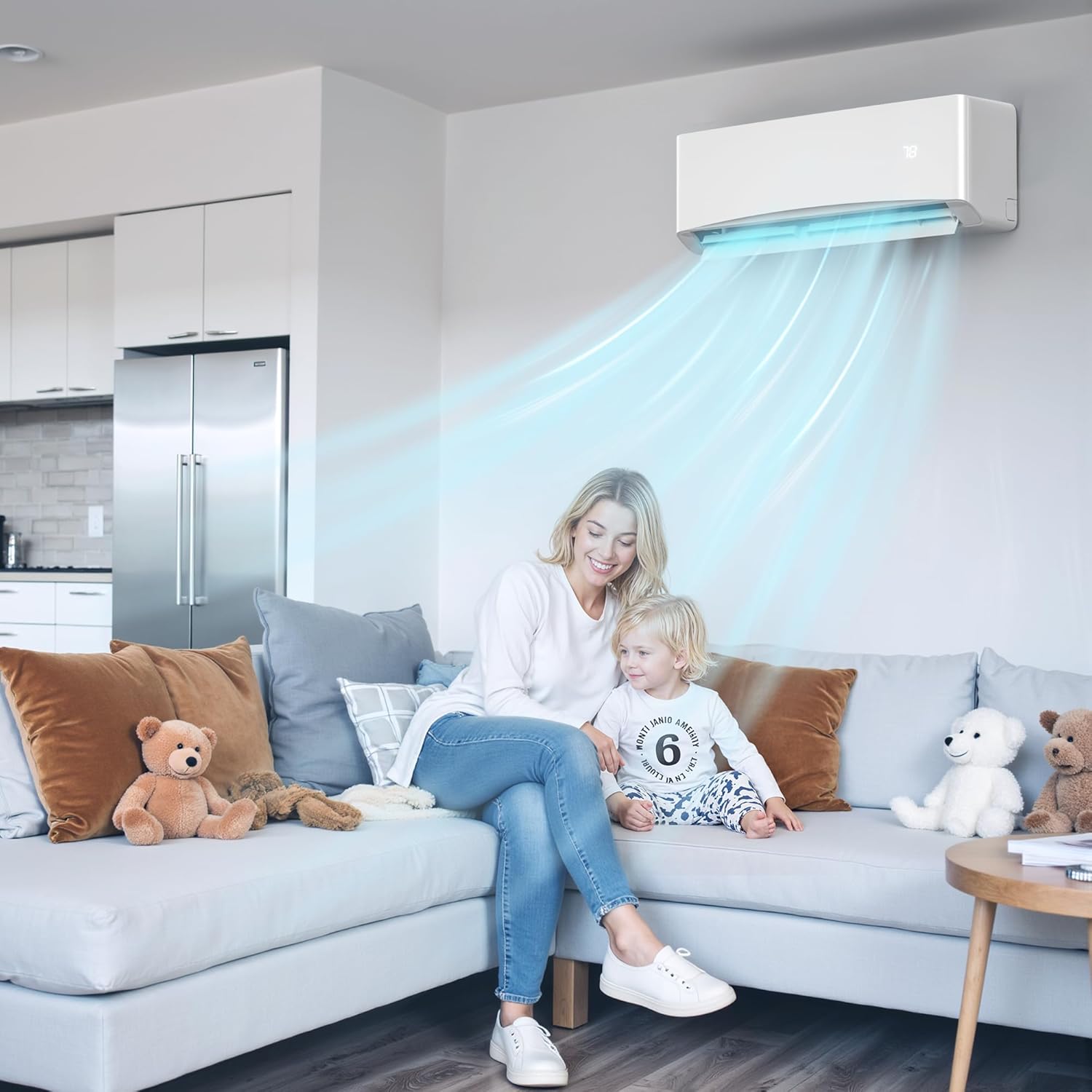 12000BTU Mini Split Air Conditioner& Heater, 17 SEER2 𝟐𝟑𝟎𝐕 Wall-Mounted AC Unit Cools Rooms up to 750 Sq. Ft, Energy Efficient Inverter AC with Heat Pump